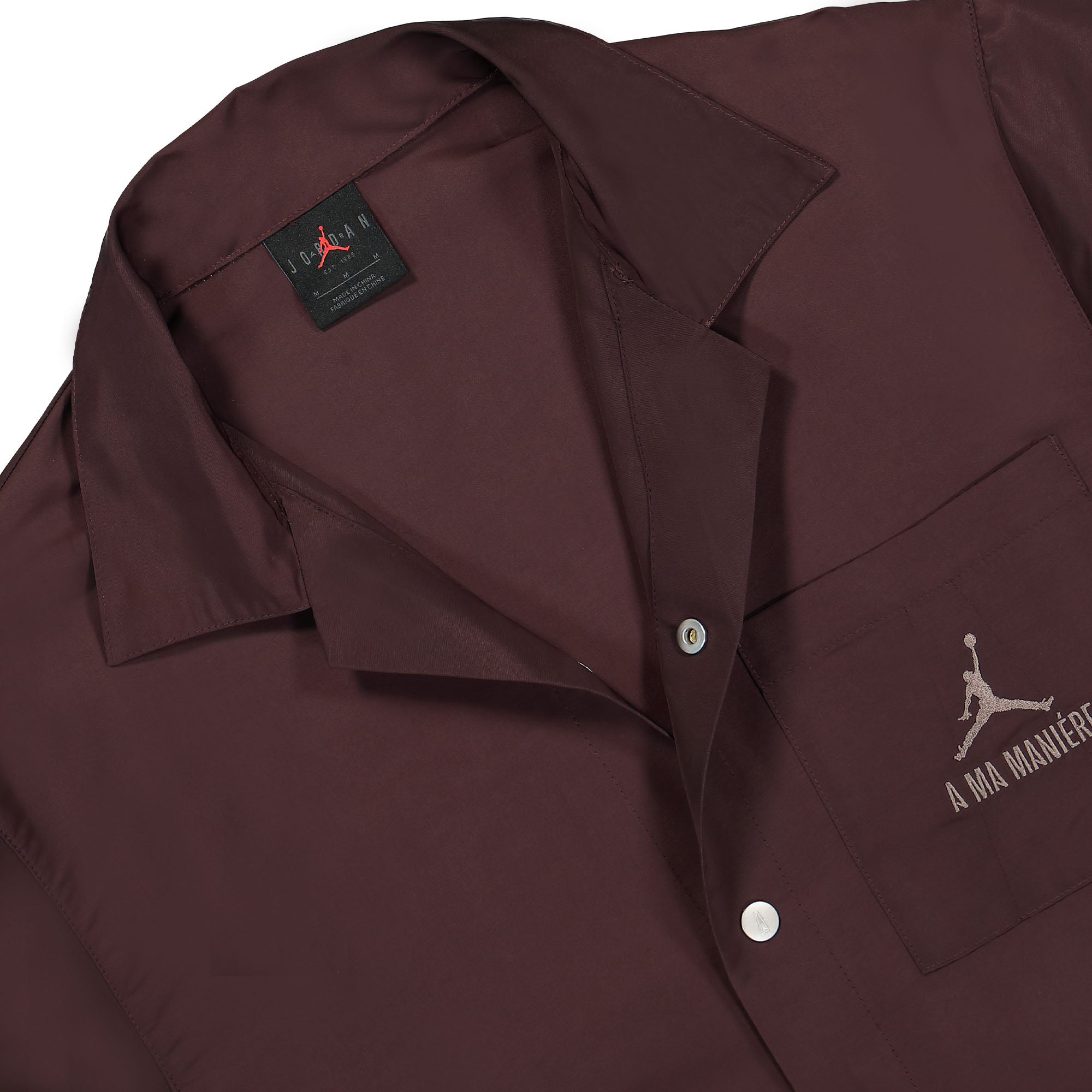Jordan A Ma Maniere x Jordan Shooting Shirt Mahogany Shirts Close-up | Overkill