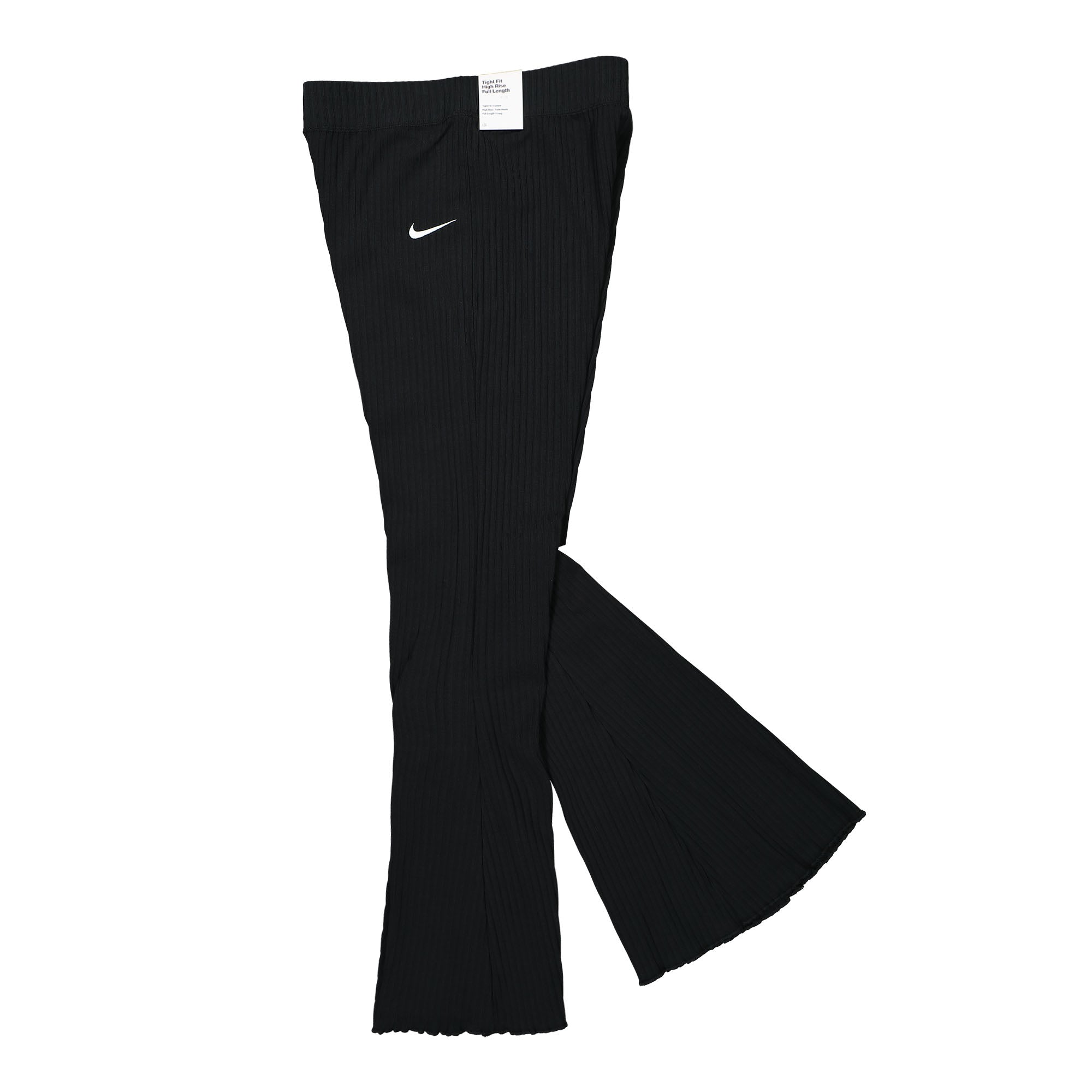 Nike Wmns High Waisted Ribbed Jersey Pants Black / White Sweat & Track Pants Close-up | Overkill