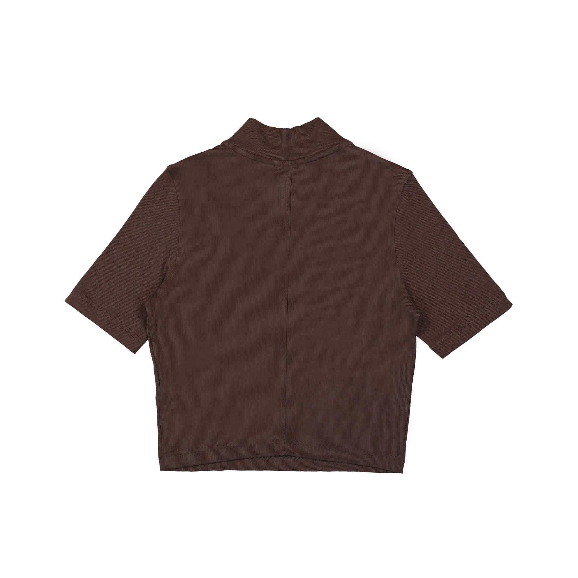 Nike W NSW Essentials Rib Mock SS Top Baroque Brown / Sail T-Shirts Material | Overkill