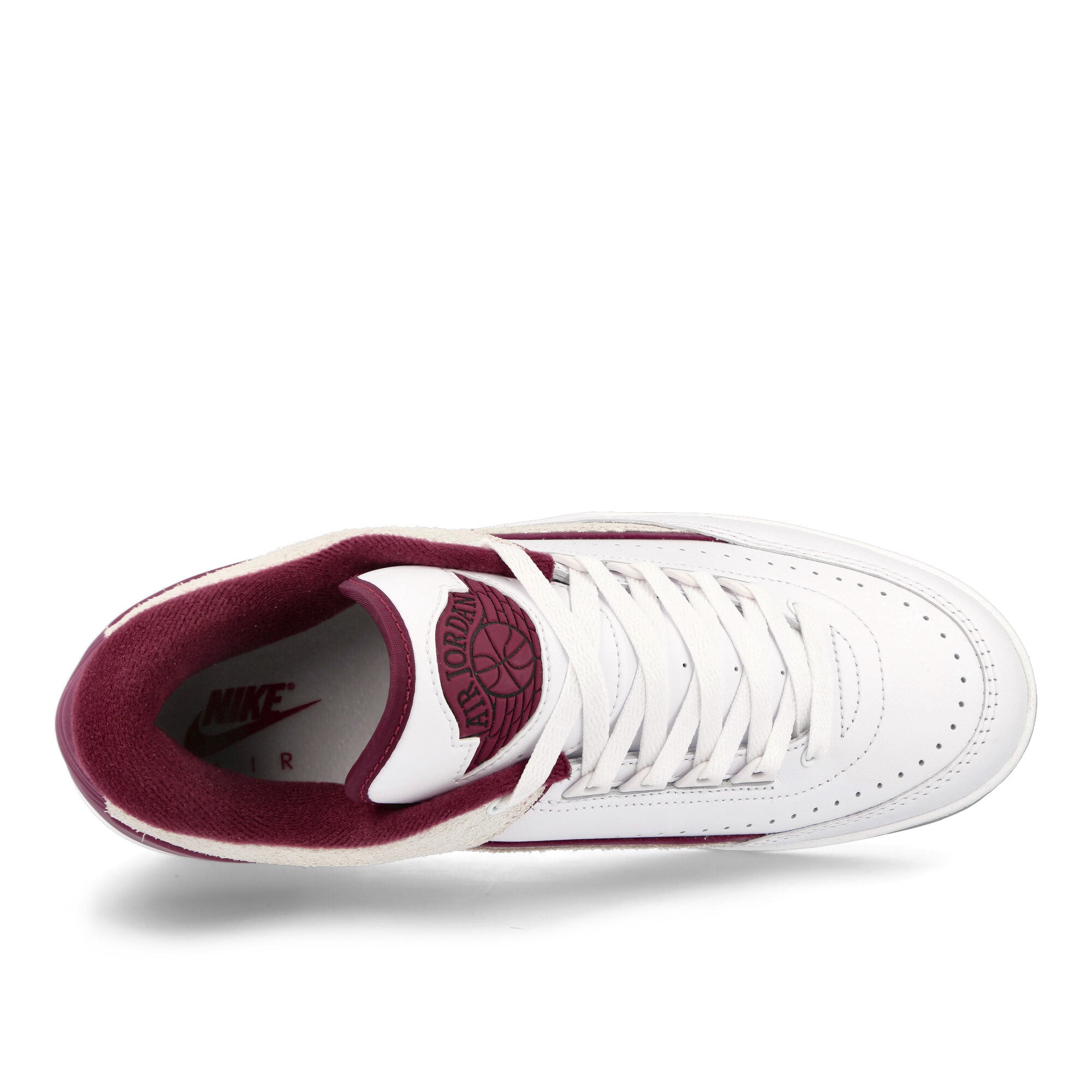Jordan Air Jordan 2 Retro Low White / Cherrywood Red - Light Steel Grey Low Top Sneakers Detailfoto | Overkill