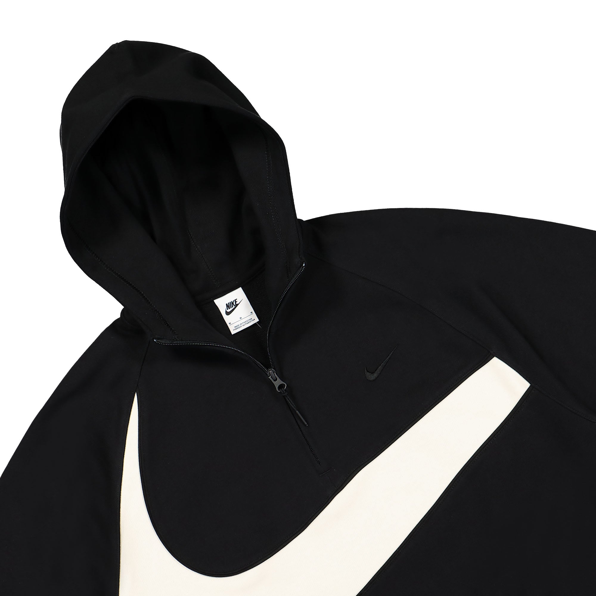 Nike Swoosh Half Zip Fleece Hoodie Black / Coconut Milk / Black Hoodies Close-up | Overkill