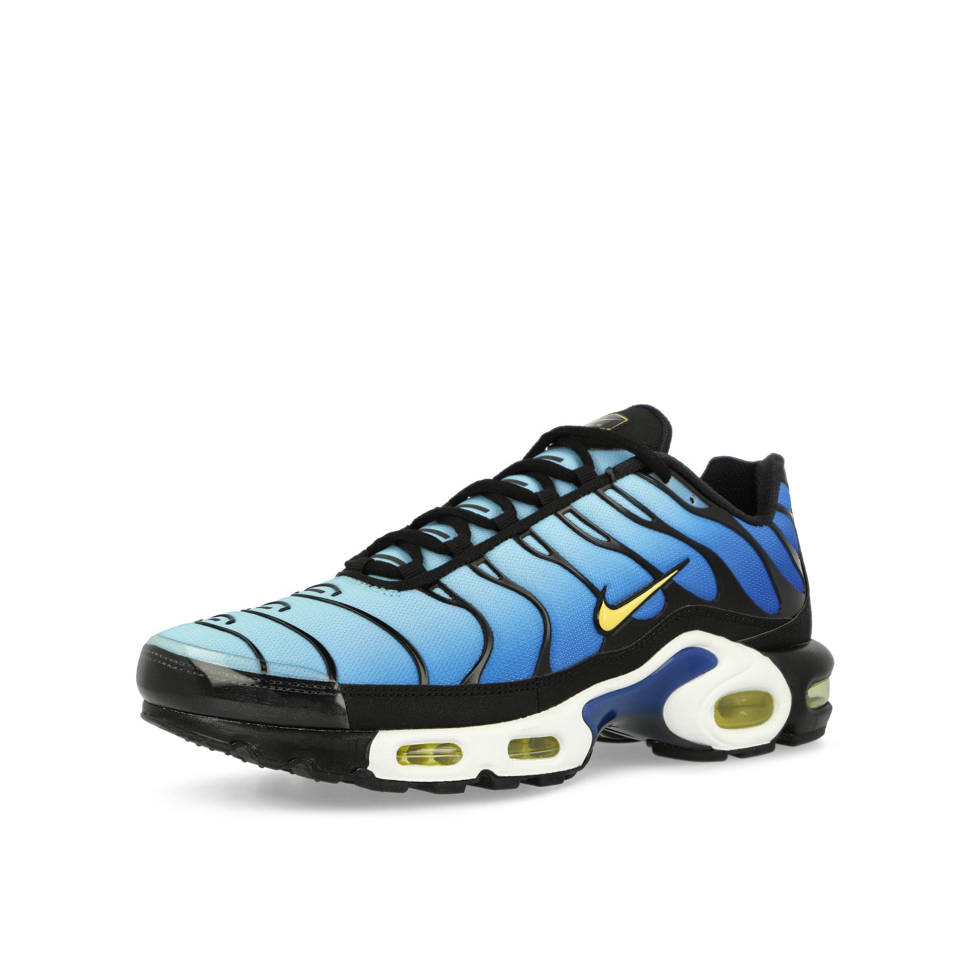 Nike Air Max Plus OG Black / Chamois - Sky Blue - Hyper Blue Low Top Sneakers Close Up | Overkill