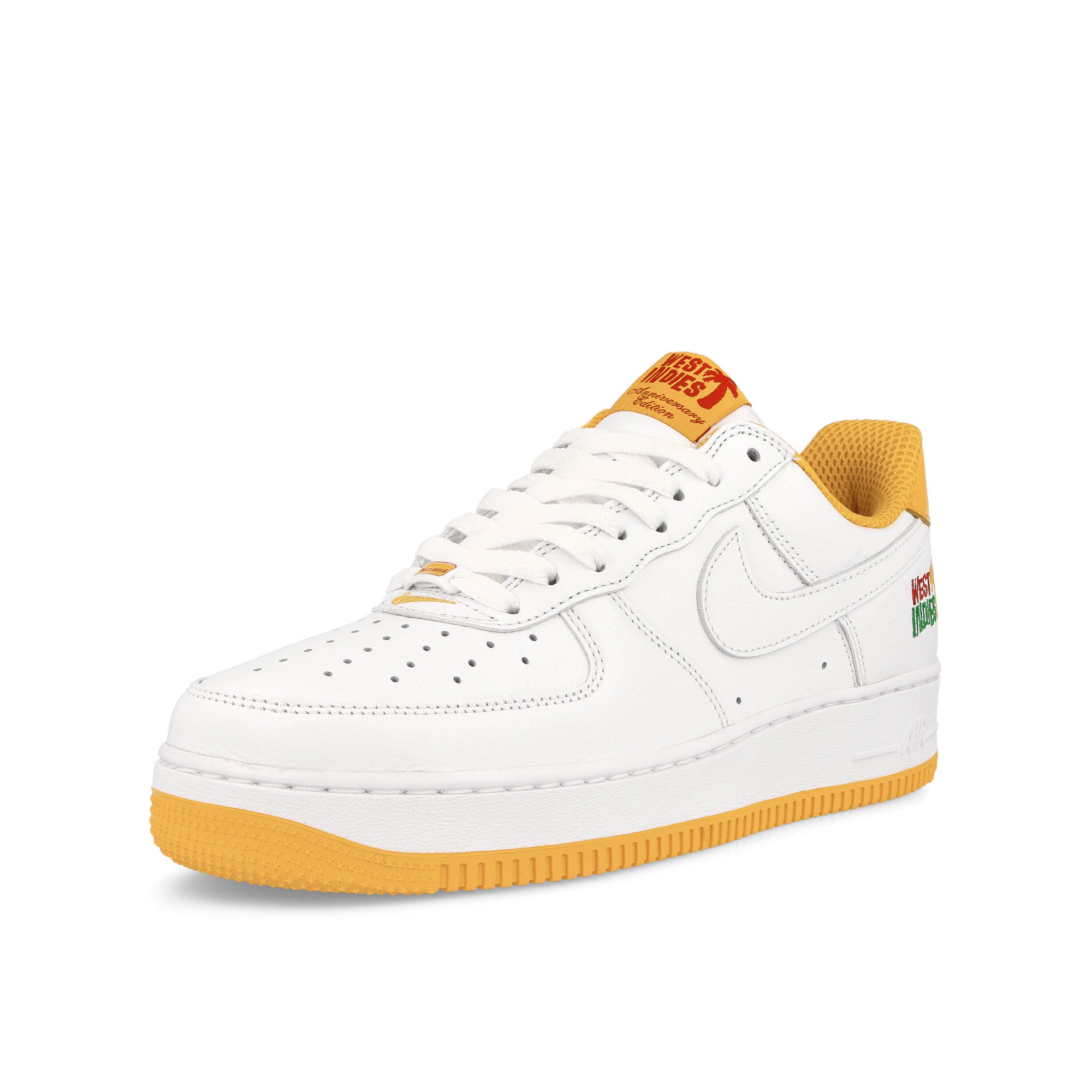 Nike Air Force 1 Low Retro QS White-White - University Gold Low Top Sneakers Close Up | Overkill