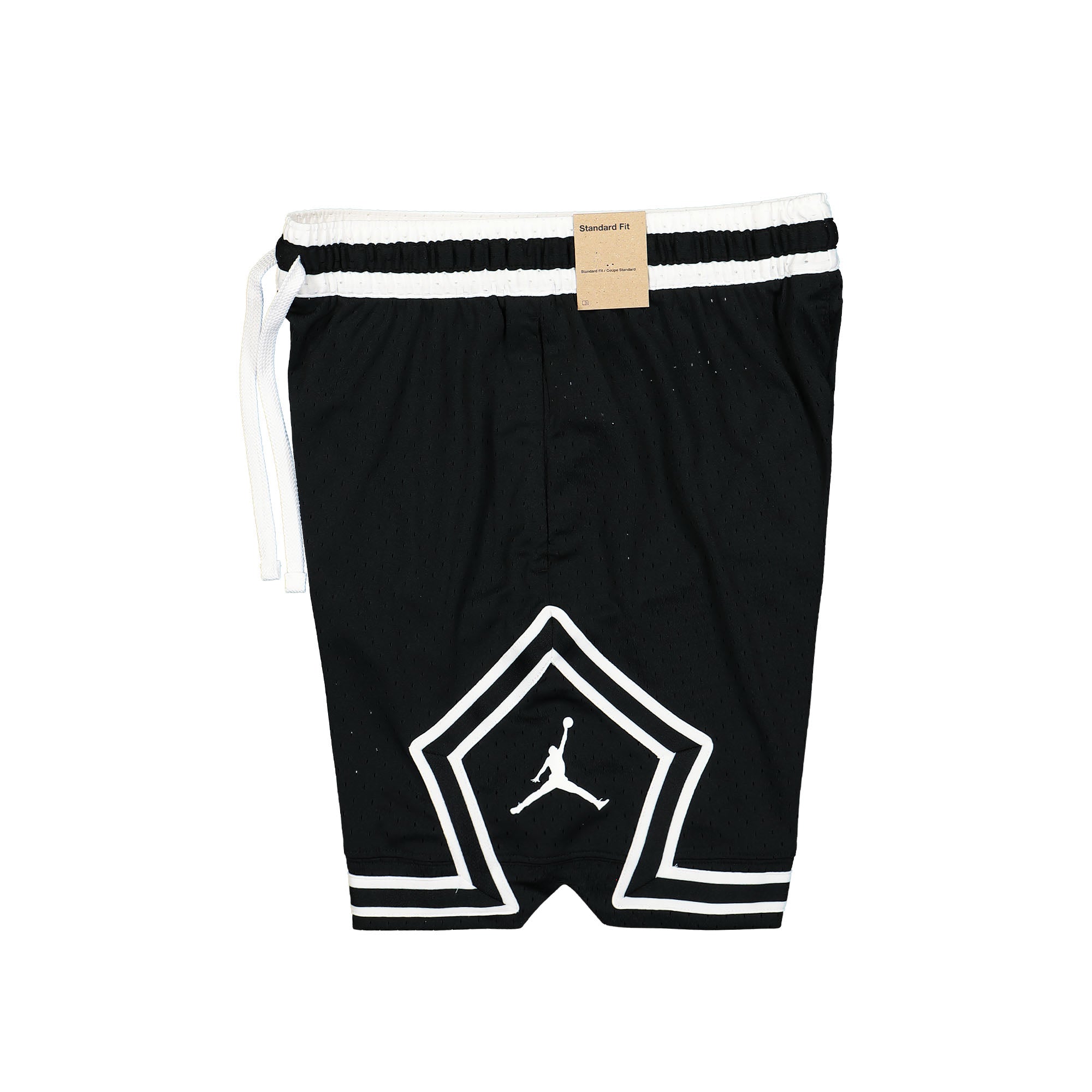 Jordan Dri-FIT Sport Diamond Shorts Black / White / White / White Shorts Close-up | Overkill