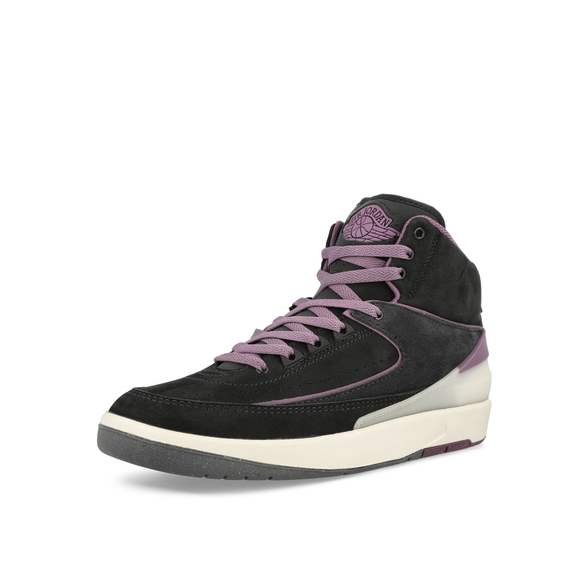 Jordan Wmns Air Jordan 2 Retro Off Noir-Sky J Mauve - Guava Ice - Cool Grey High Top Sneakers Close Up | Overkill
