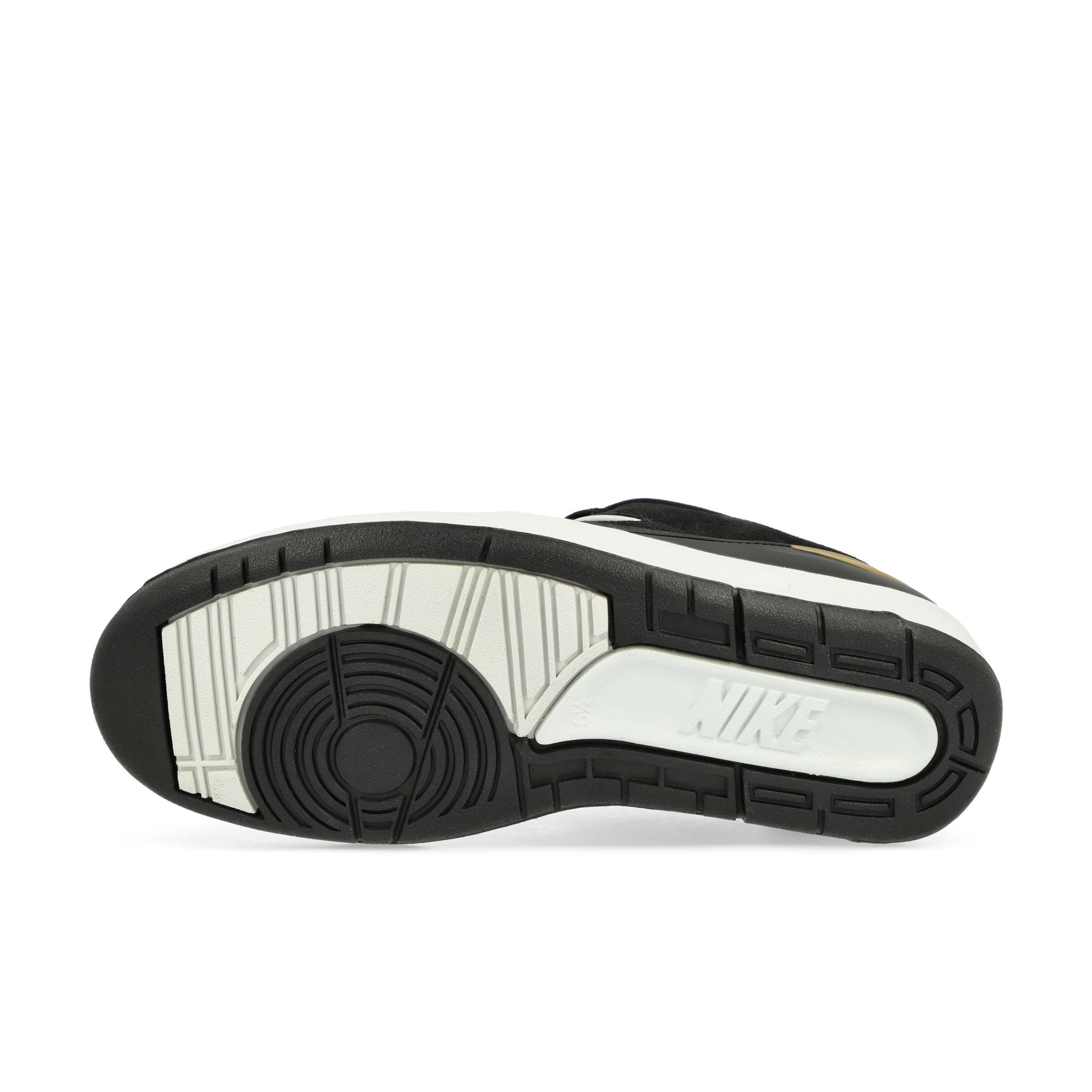 Jordan Wmns Air Jordan 2 Retro Low Black / Varsity Red - Metallic Gold Low Top Sneakers Detail View 1 | Overkill