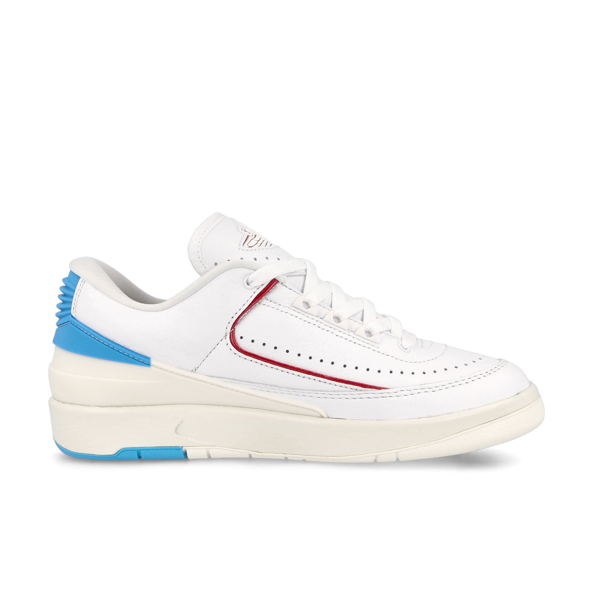 Jordan Wmns Air Jordan 2 Retro Low White-Gym Red - Dark Powder Blue Sneakers Silhouette | Overkill
