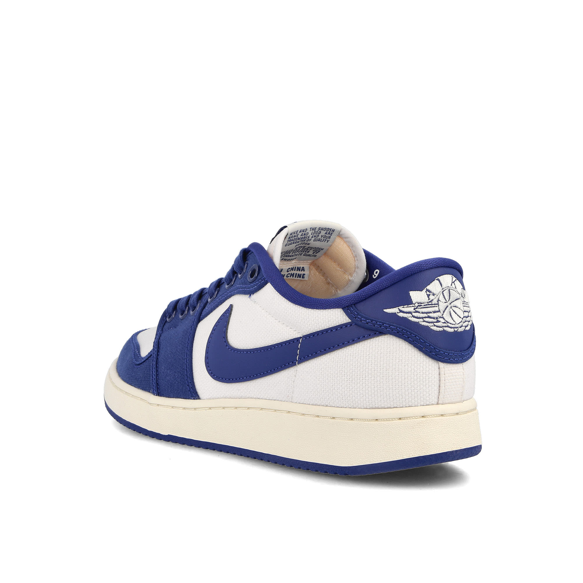 Jordan Air Jordan 1 KO Low White / Dark Royal Blue-Sail Low Top Sneakers Material | Overkill