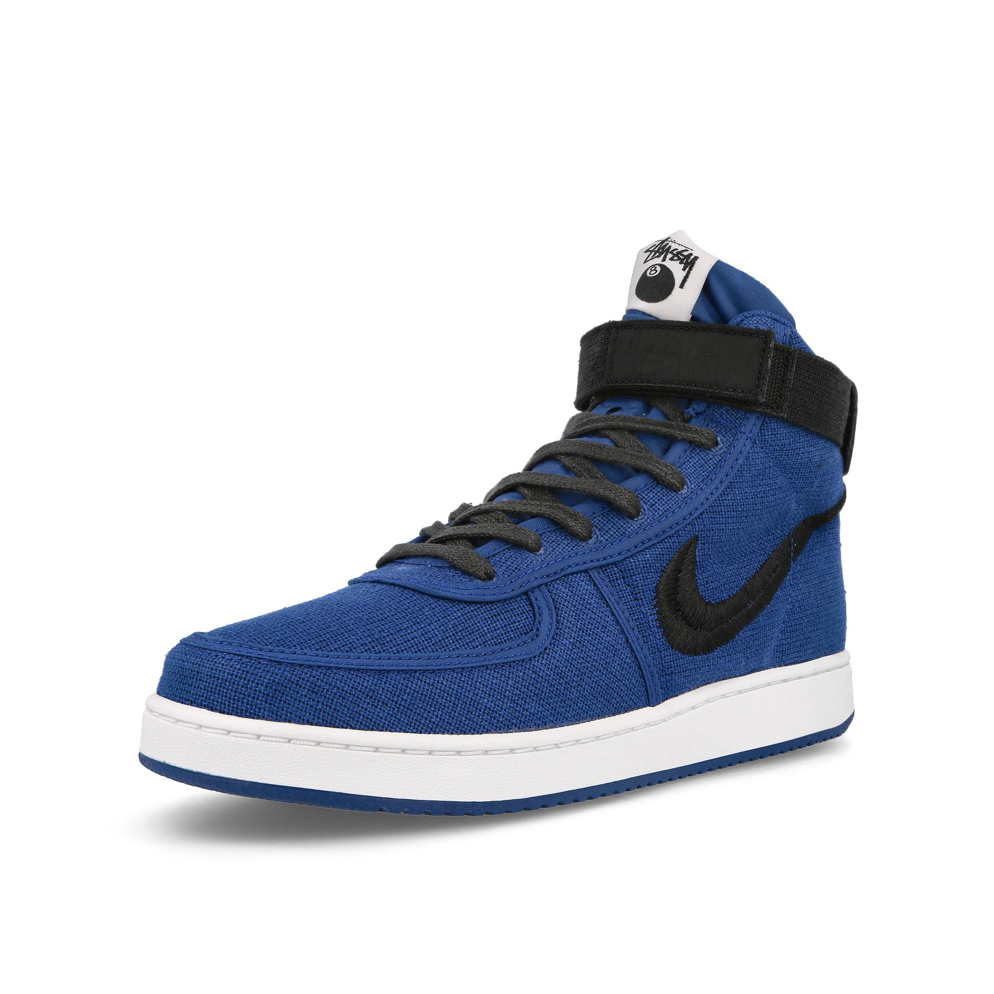 Nike Stussy x Nike Vandal High Deep Royal Blue-Black - White Sneakers Close Up | Overkill