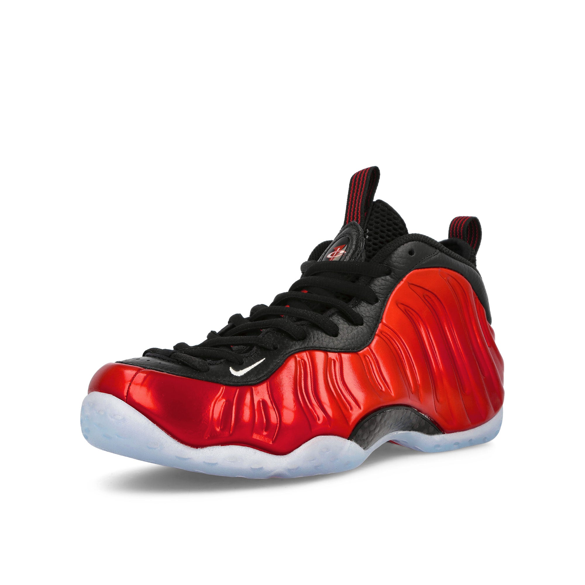 Nike Air Foamposite One Varsity Red-White - Black High Top Sneakers Close Up | Overkill