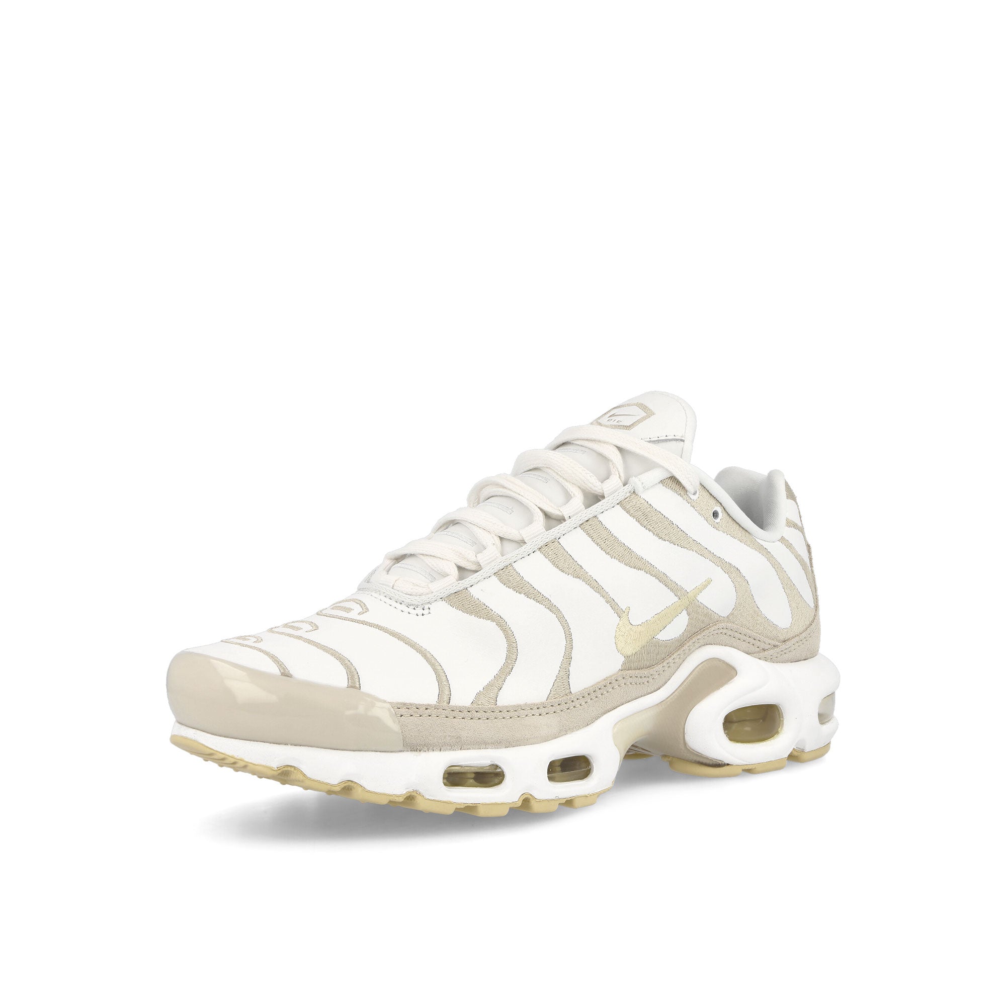 Nike W Air Max Plus PRM Summit White-Pale Vanilla Low Top Sneakers Close Up | Overkill