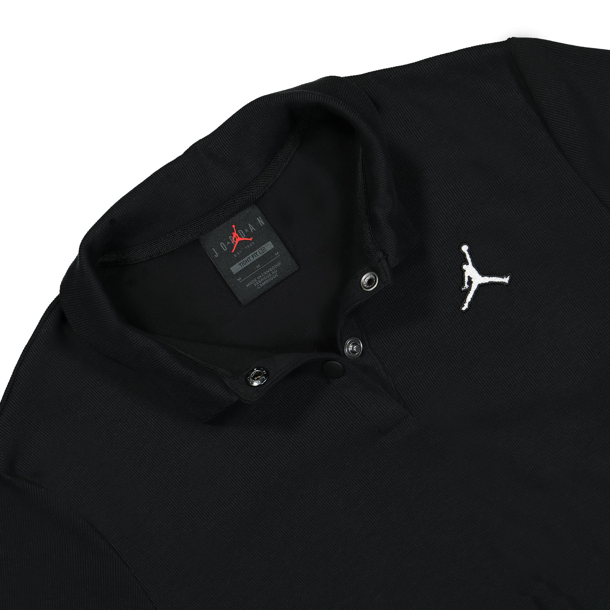 Jordan W Cropped Ribbed Polo Black Polo Shirts Close-up | Overkill