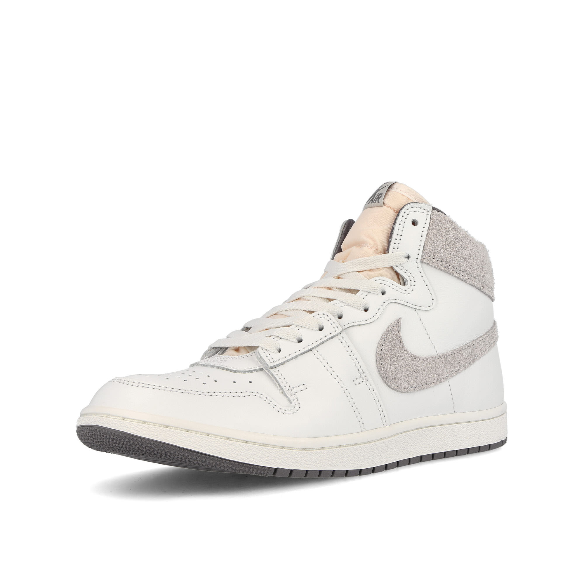 Jordan Air Ship PE SP Summit White-Gunsmoke-Tech Grey High Top Sneakers Close Up | Overkill