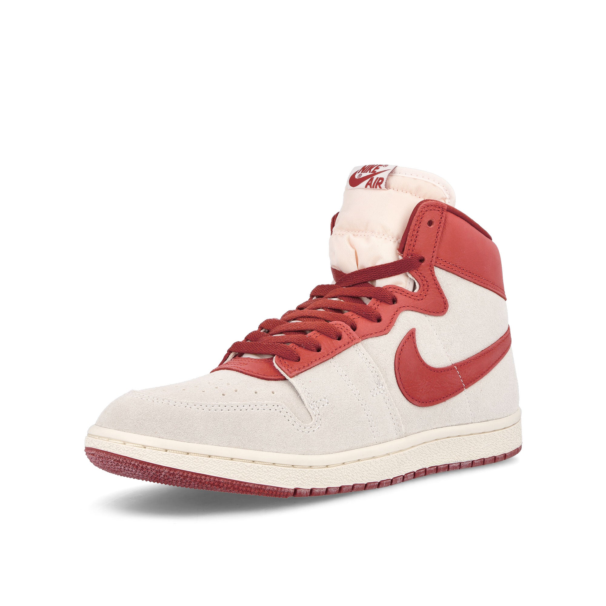Jordan Air Ship PE SP Summit White-Dune Red - Mystic Red High Top Sneakers Close Up | Overkill