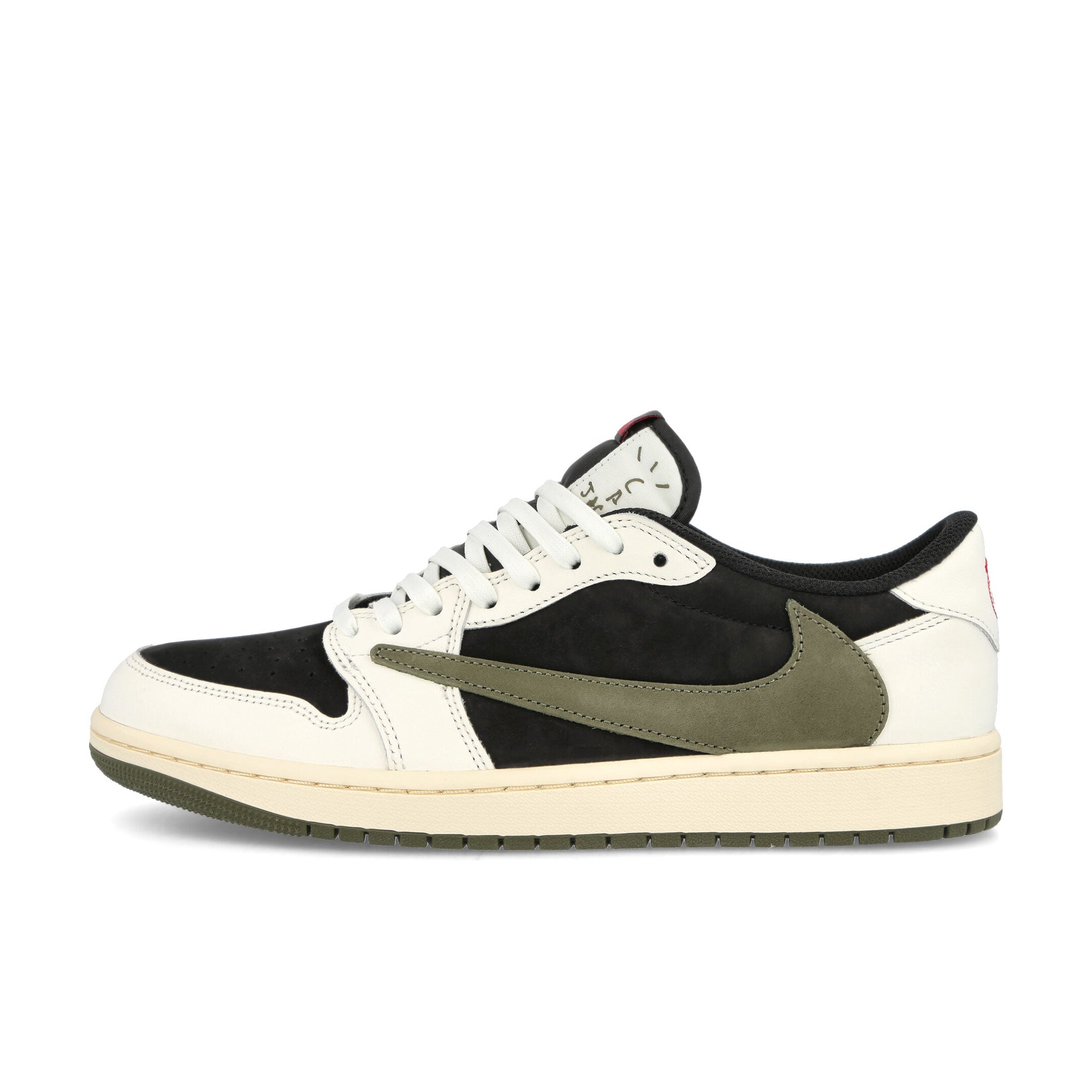 Jordan Travis Scott x Wmns Air Jordan 1 Low OG SP Sail / University Red - Black - Medium Olive Sneakers DZ4137 106 | Overkill