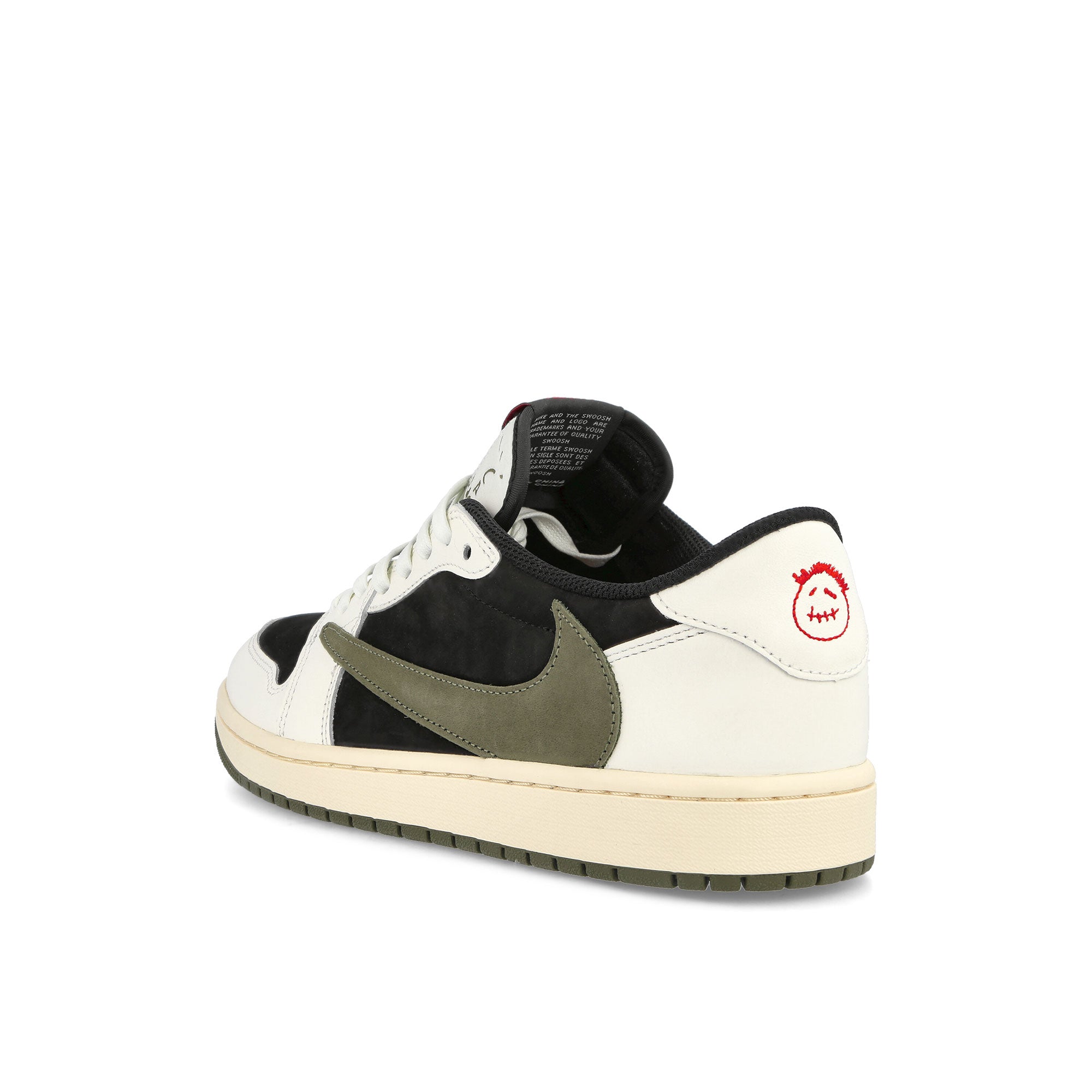 Jordan Travis Scott x Wmns Air Jordan 1 Low OG SP Sail / University Red - Black - Medium Olive Sneakers Material | Overkill
