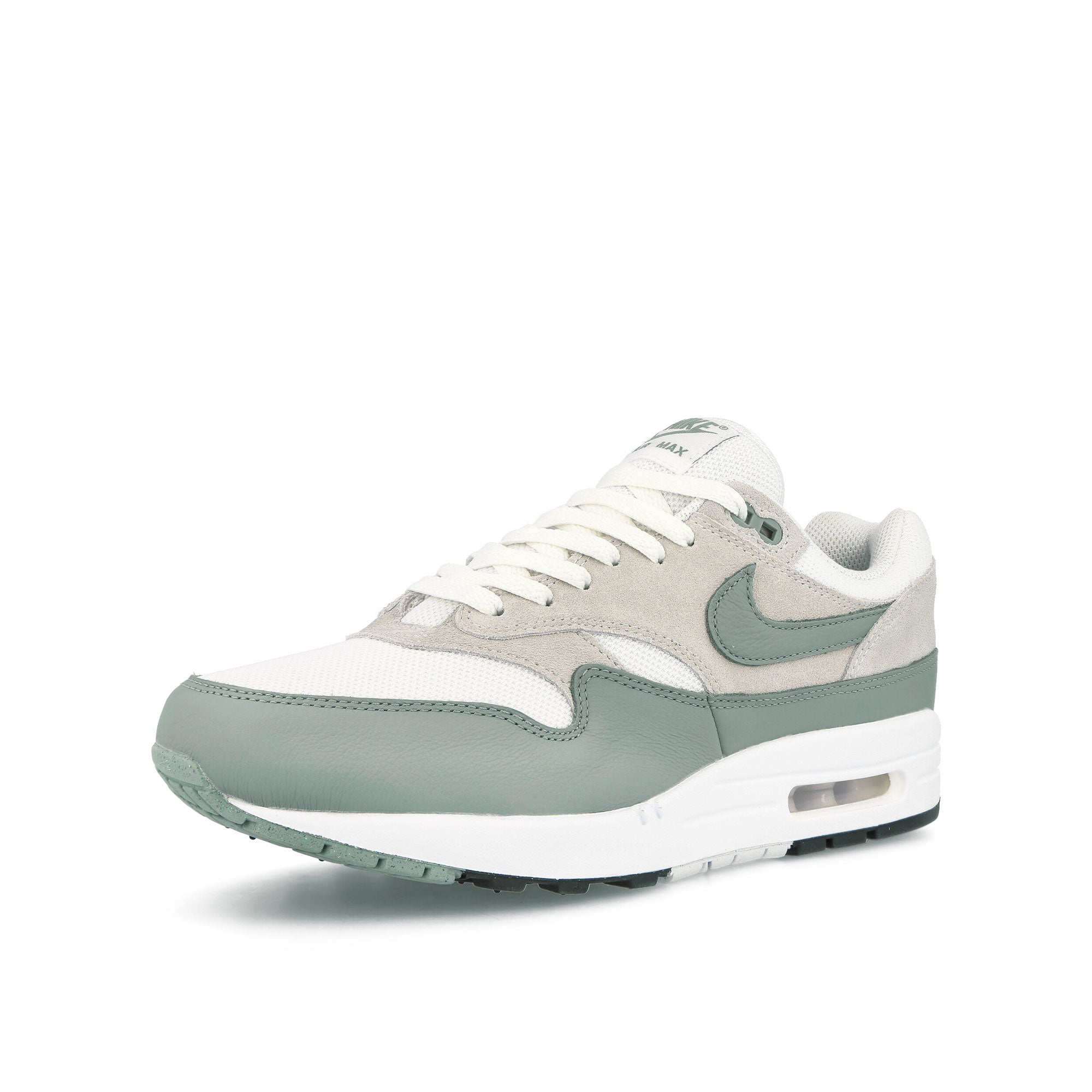 Nike Air Max 1 SC White-Mica Green - Photon Dust - Black Low Top Sneakers Close Up | Overkill
