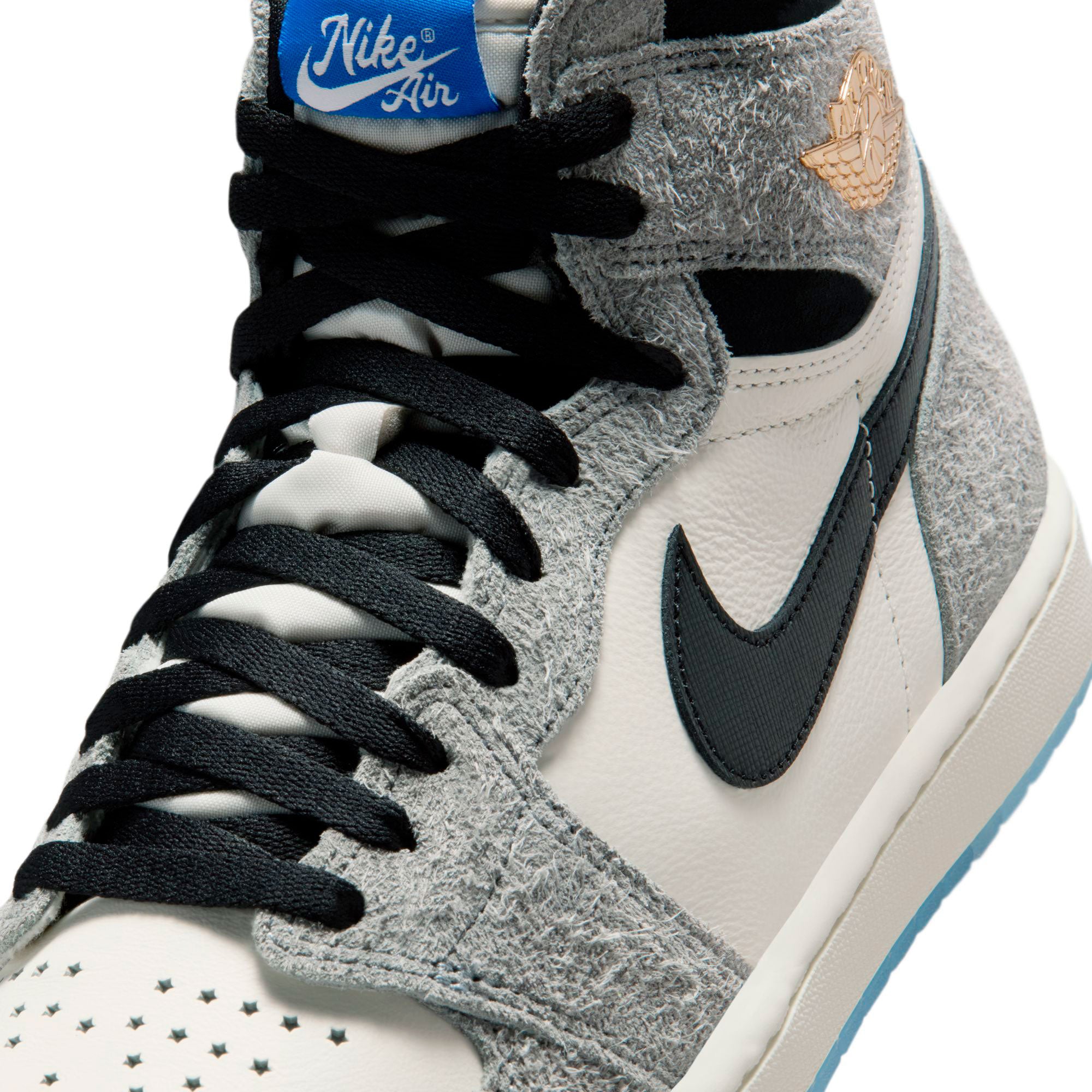 Air Jordan 1 Retro High OG Cool Grey / Black - Sail - Game Royal High Top Sneakers DZ5485 003 Material | Overkill