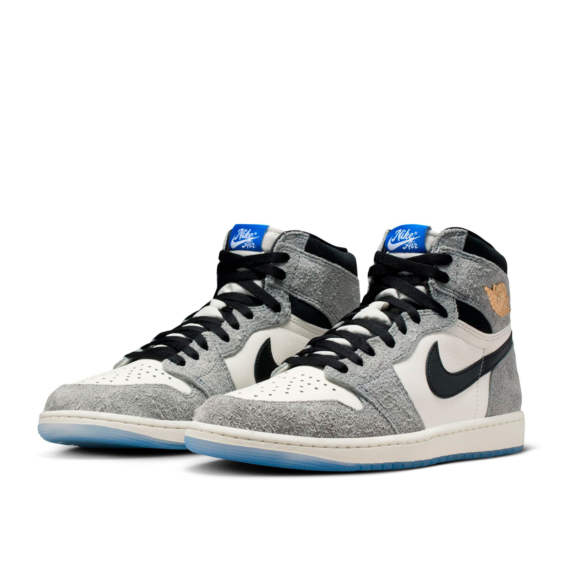 Air Jordan 1 Retro High OG Cool Grey / Black - Sail - Game Royal High Top Sneakers DZ5485 003 Detailfoto | Overkill