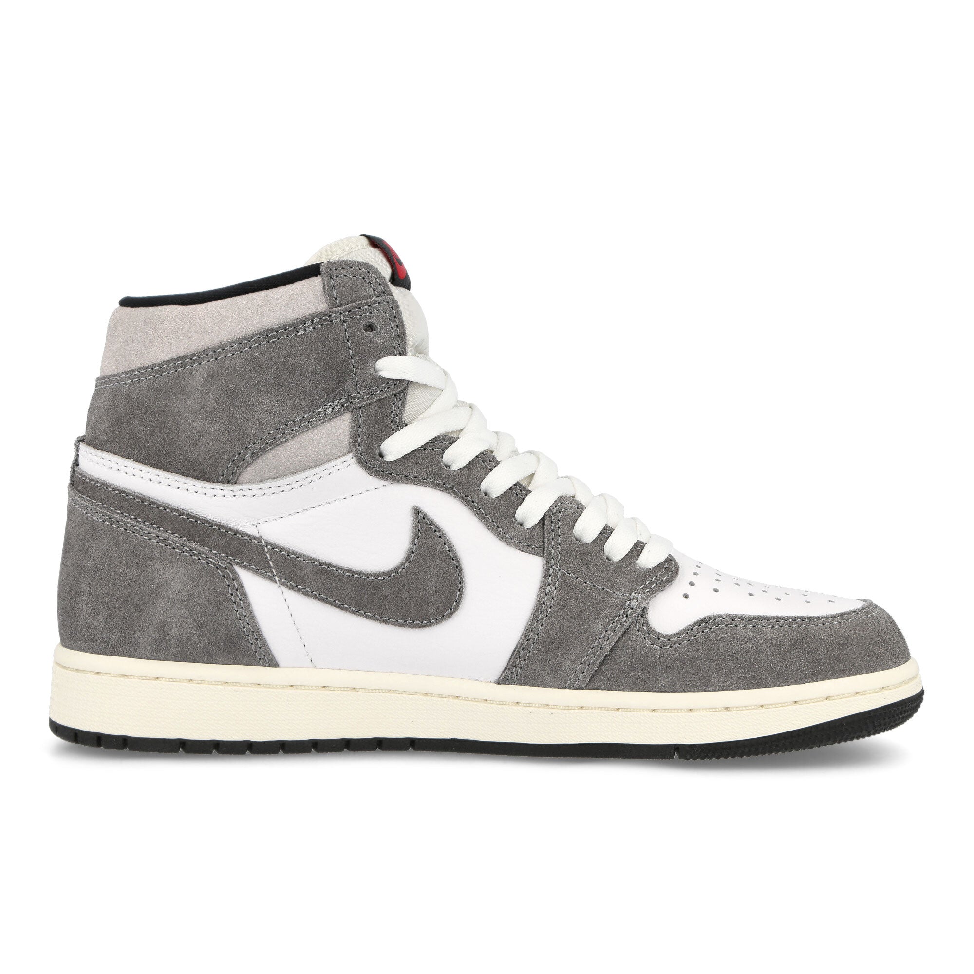 Jordan Air Jordan 1 Retro High OG Black / Fire Red - White - Light Smoke Grey High Top Sneakers Silhouette | Overkill