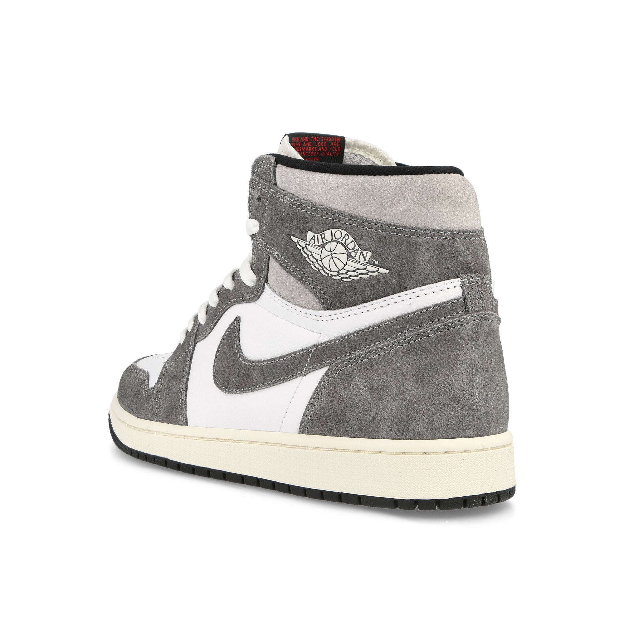 Jordan Air Jordan 1 Retro High OG Black / Fire Red - White - Light Smoke Grey High Top Sneakers Material | Overkill