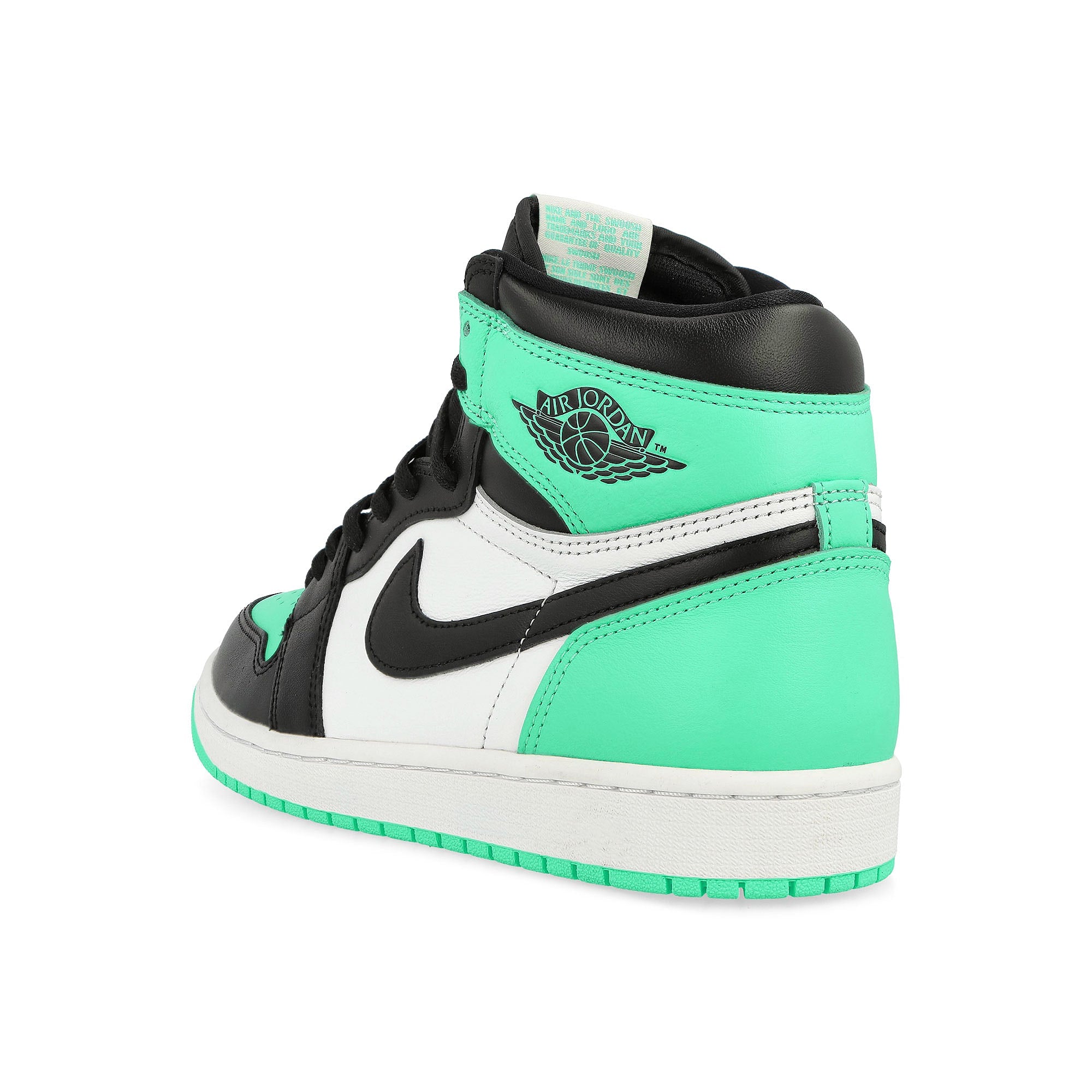 Jordan Air Jordan 1 Retro High OG White / Black - Green Glow High Top Sneakers Material | Overkill
