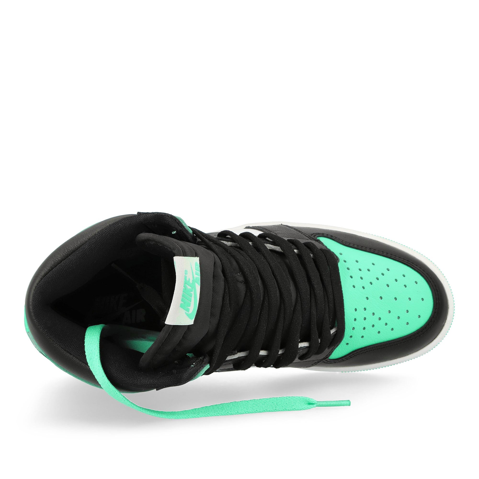 Jordan Air Jordan 1 Retro High OG White / Black - Green Glow High Top Sneakers Detailfoto | Overkill