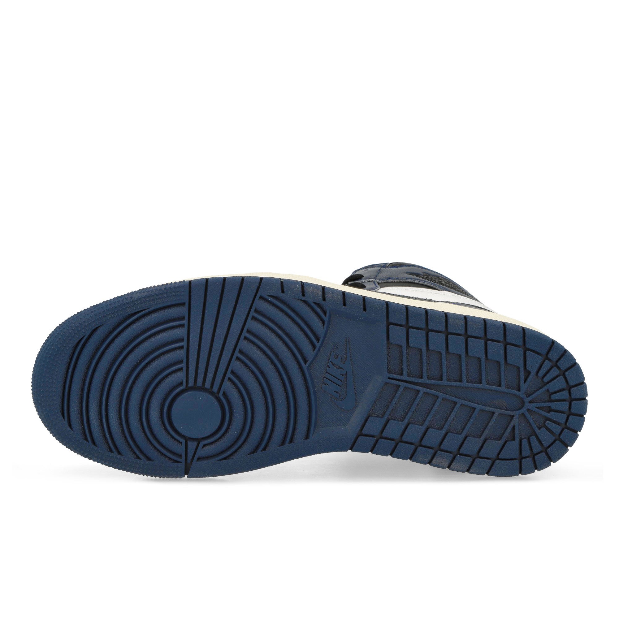 Jordan 1 Retro High OG Midnight Navy / Black - White - Sail High Top Sneakers Detail View 1 | Overkill