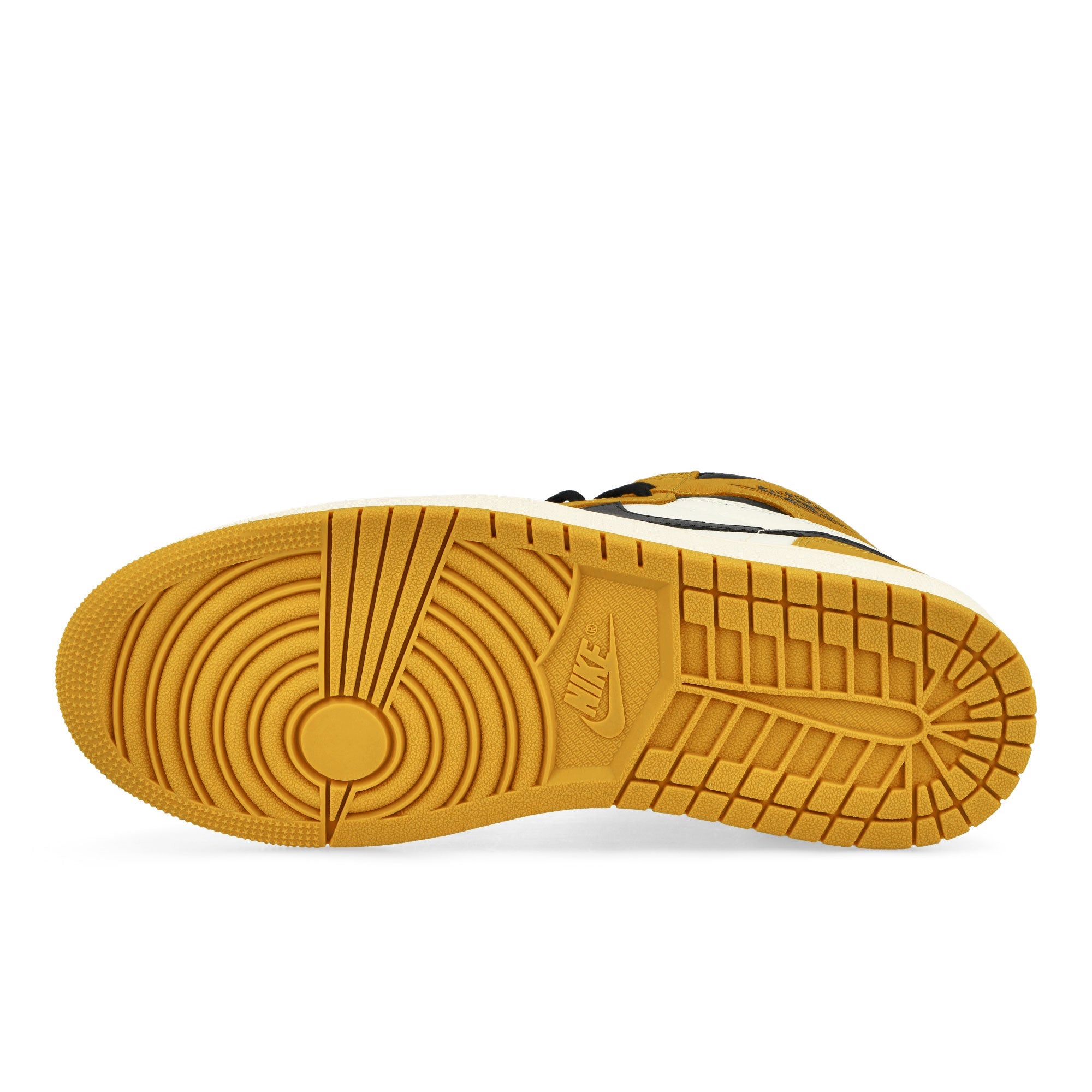 Jordan Air Jordan 1 Retro High OG Yellow Ochre / Black - Sail High Top Sneakers Detail View 1 | Overkill