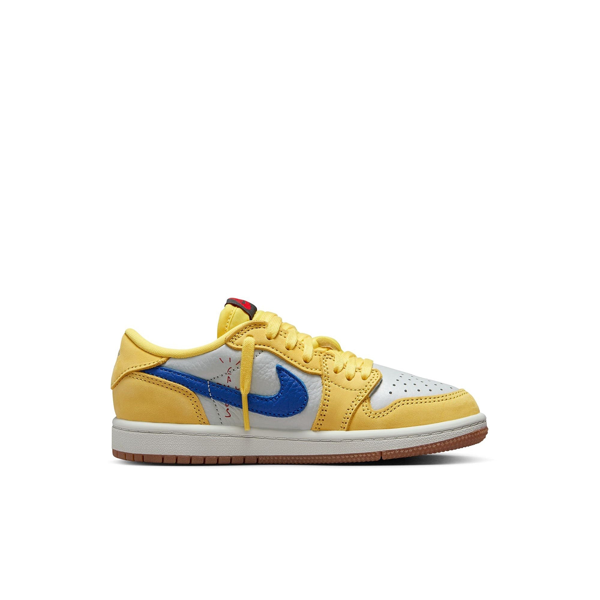 Jordan Travis Scott x Air Jordan 1 Low OG SP PS Canary/Racer Blue-Light Silver Material | Overkill