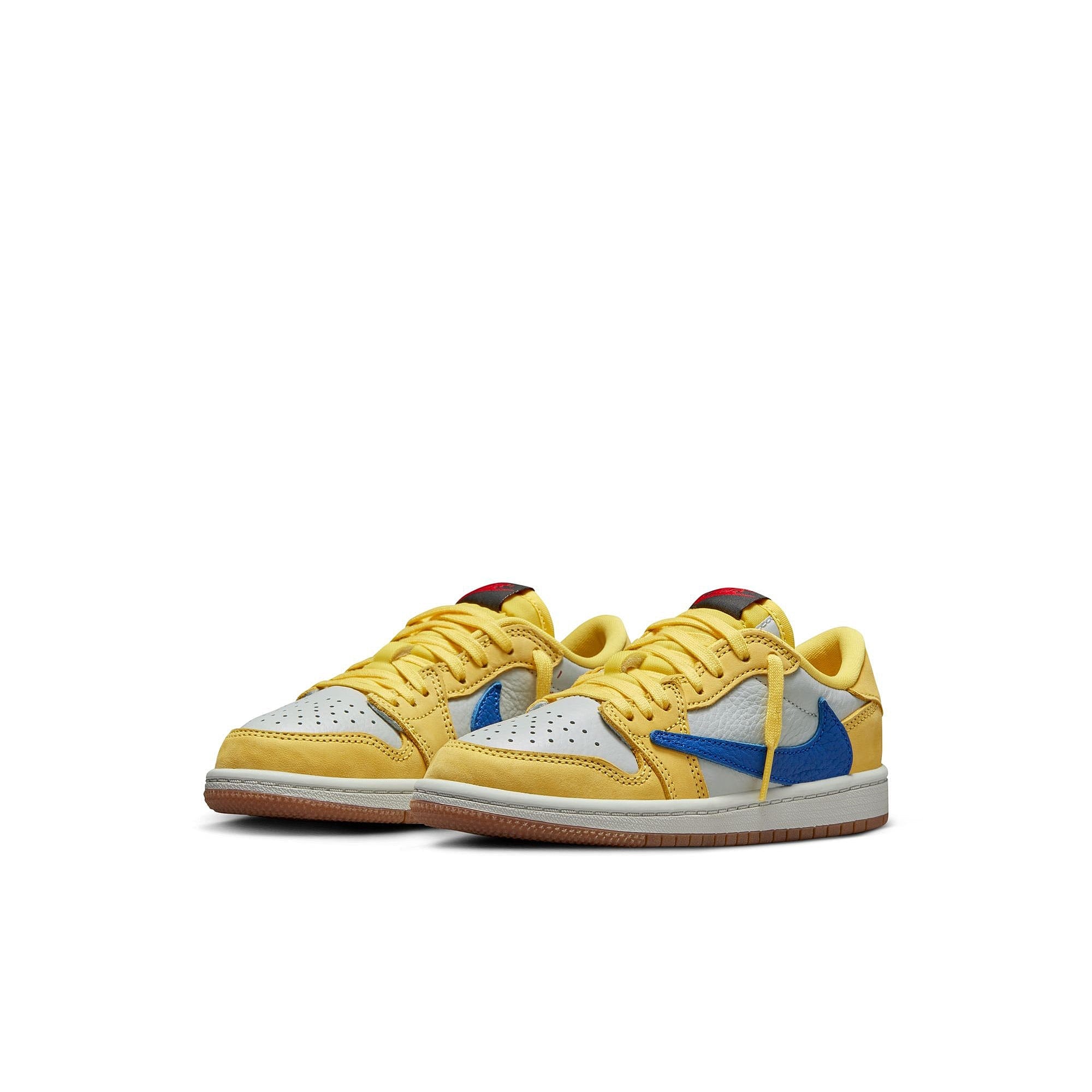 Jordan Travis Scott x Air Jordan 1 Low OG SP PS Canary/Racer Blue-Light Silver Detailfoto | Overkill
