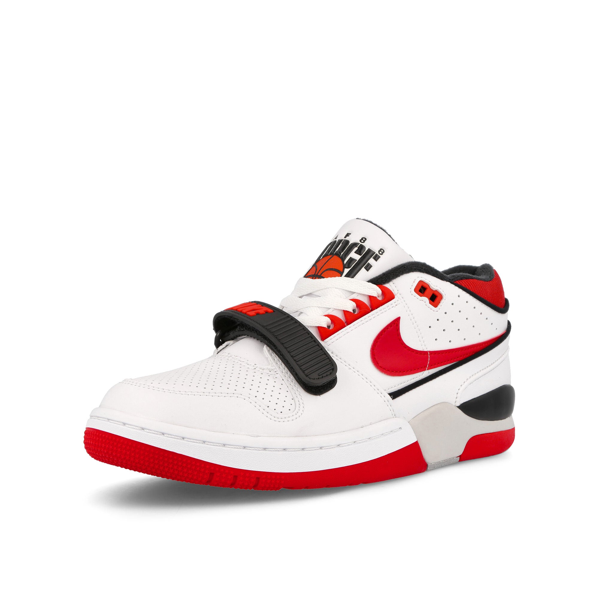 Nike Air Alpha Force 88 SP White-Fire Red - Neutral Grey Low Top Sneakers Close Up | Overkill