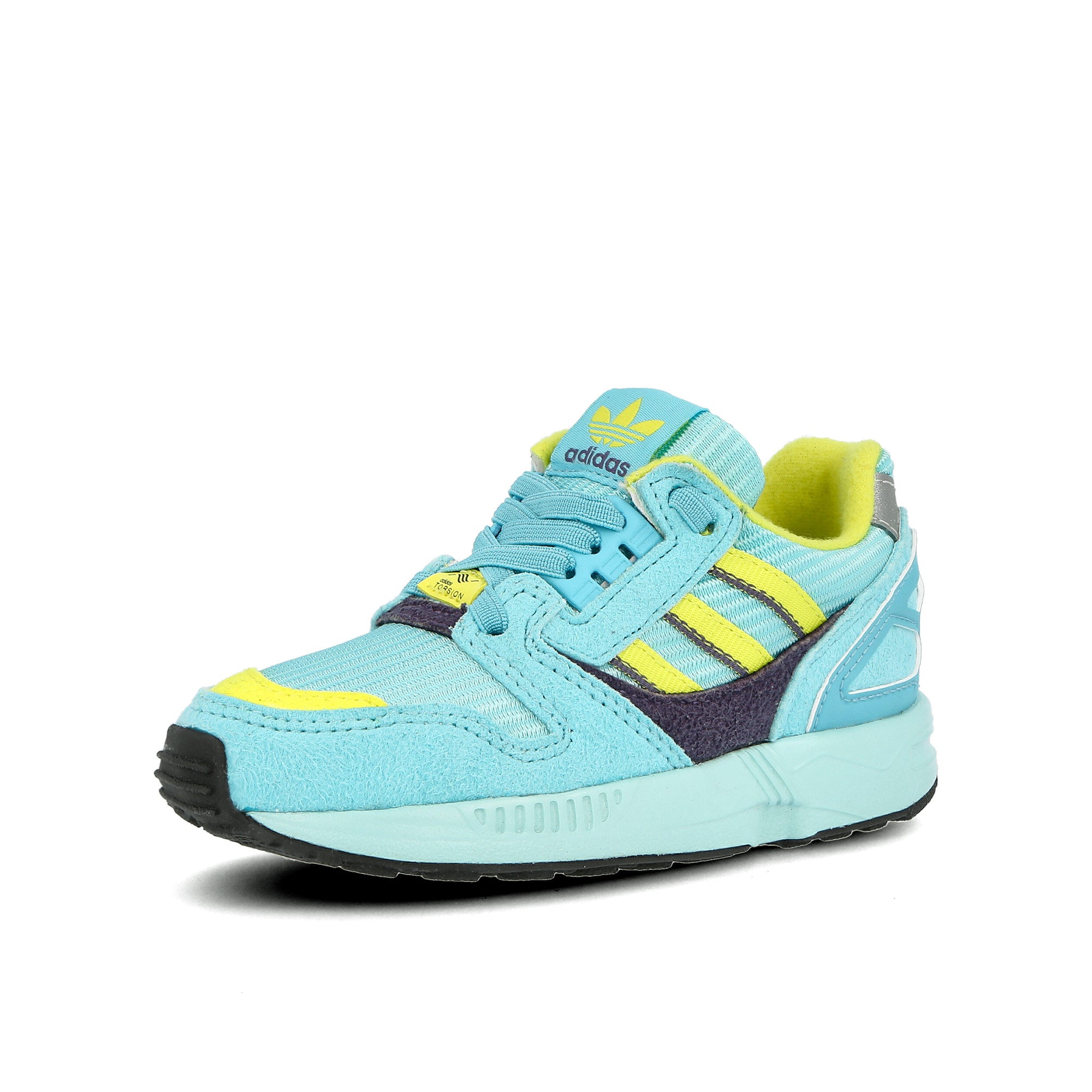 adidas ZX 8000 Aqua EL Infants Clear Aqua / Light Aqua / Shock Yellow Low Top Sneakers EG6792 Close-up | Overkill