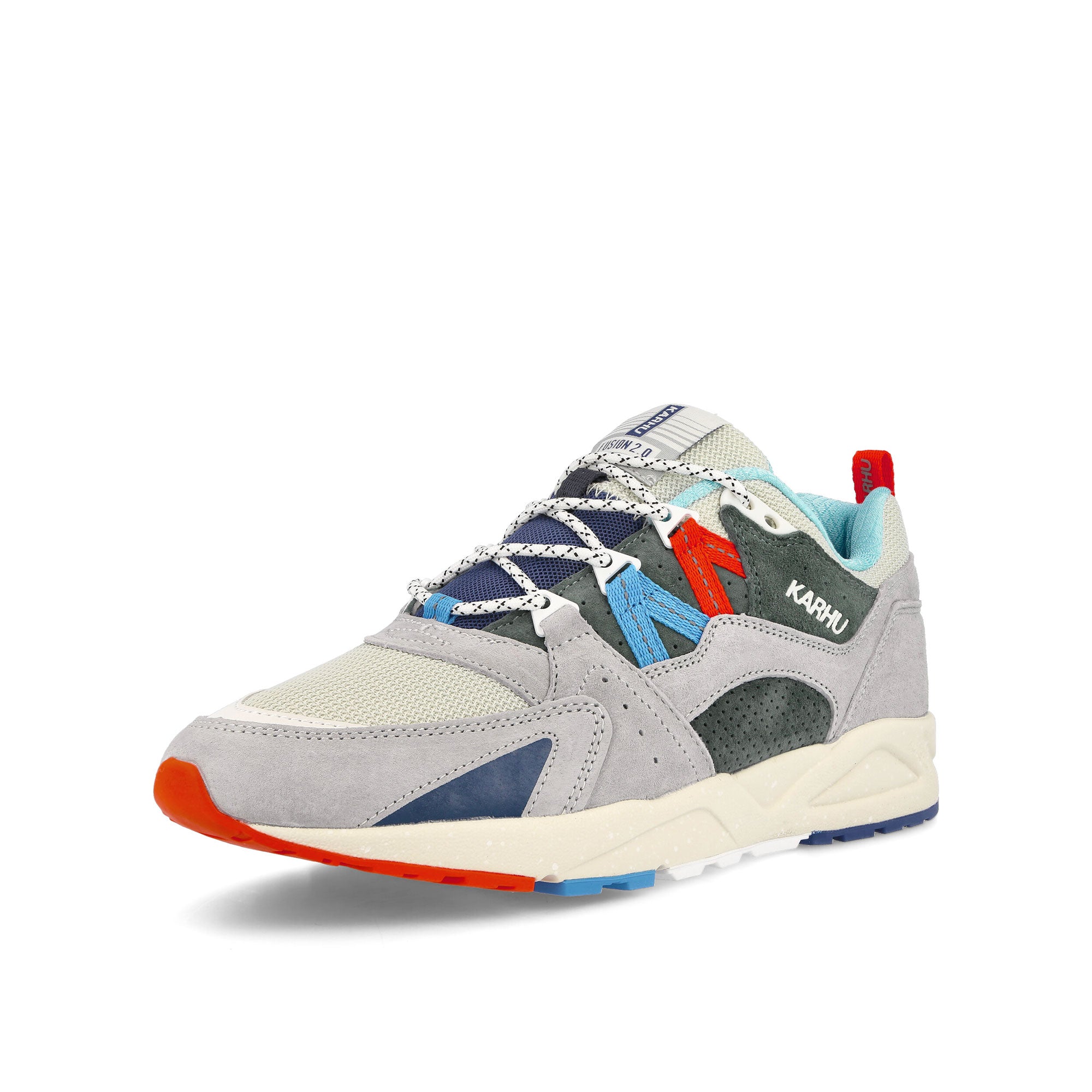 Karhu Fusion 2.0 Dawn Blue-Scarlet Ibis Sneakers Close Up | Overkill