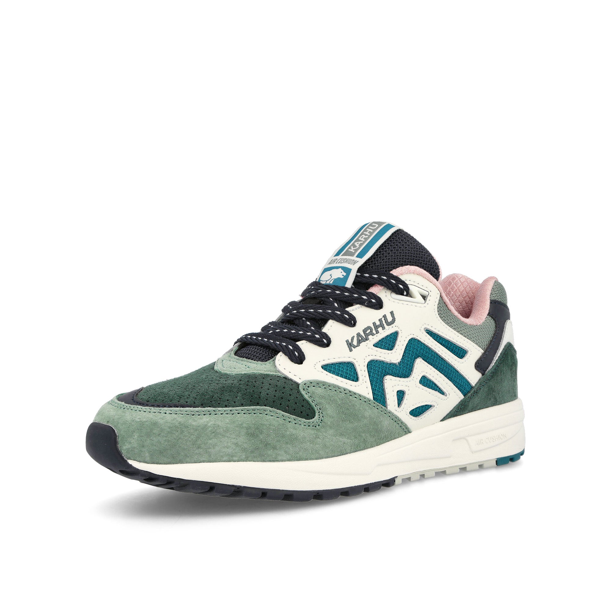 Karhu Legacy 96 Icerberg Green-Lily White Low Top Sneakers Close Up | Overkill