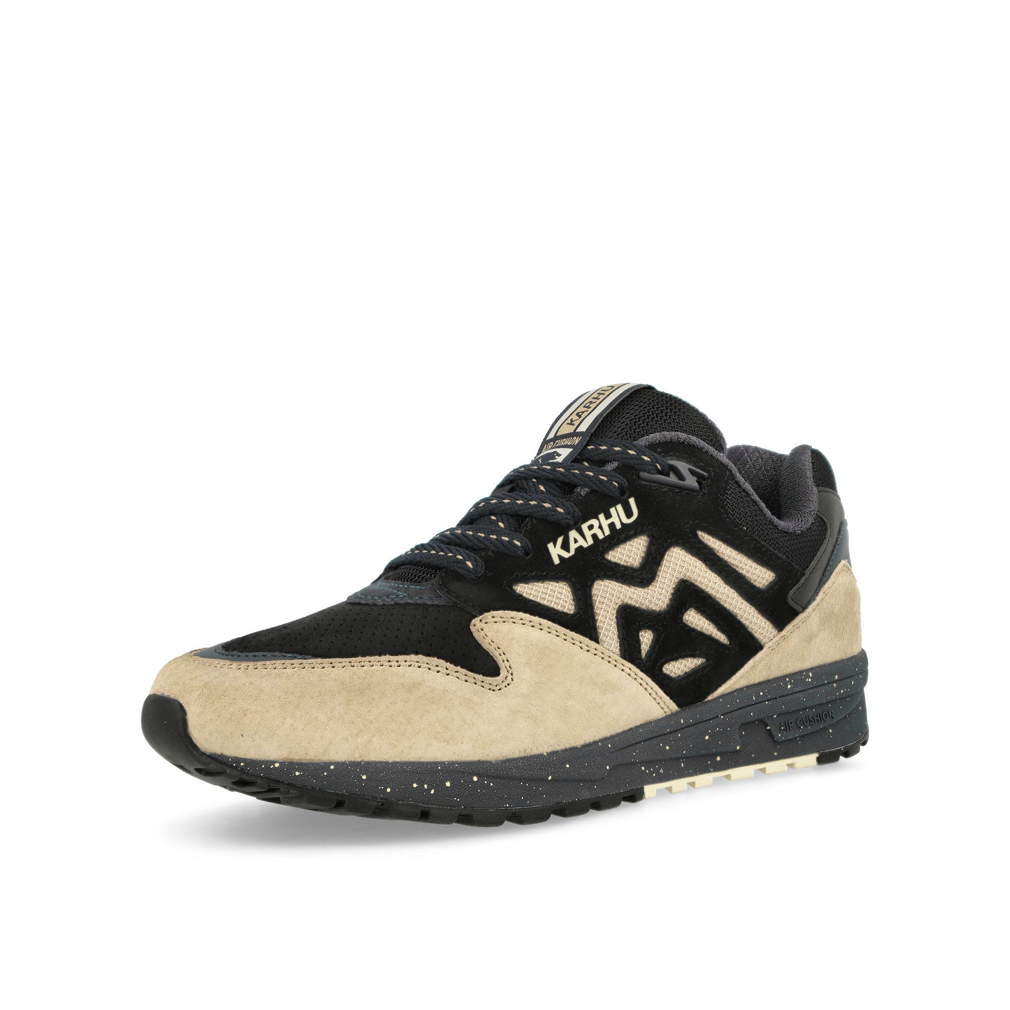Karhu Legacy 96 Irish Cream-Jet Black Low Top Sneakers Close Up | Overkill