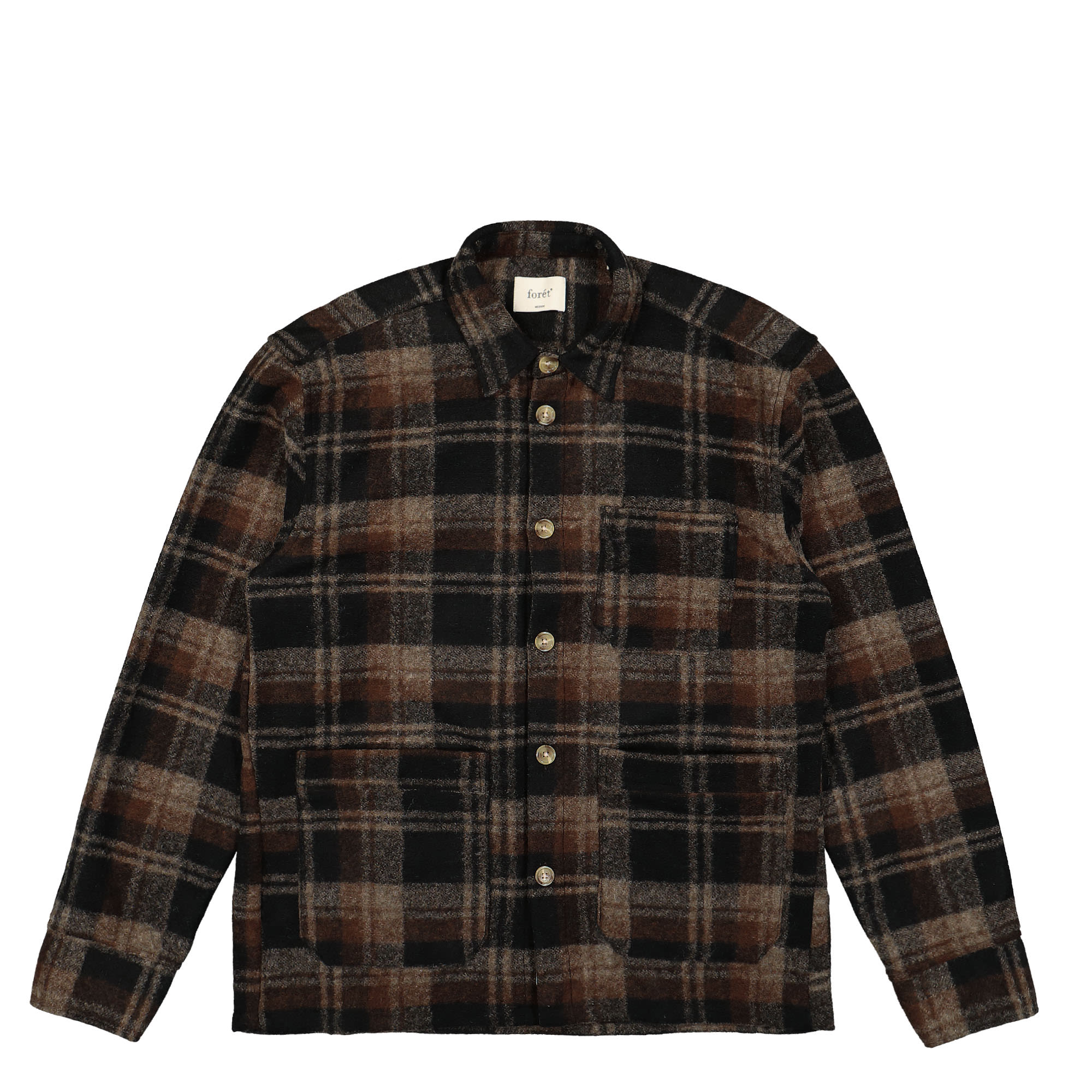 Forét Ivy Wool Overshirt Brown Check Shirts F2852 / Brown Check | Overkill
