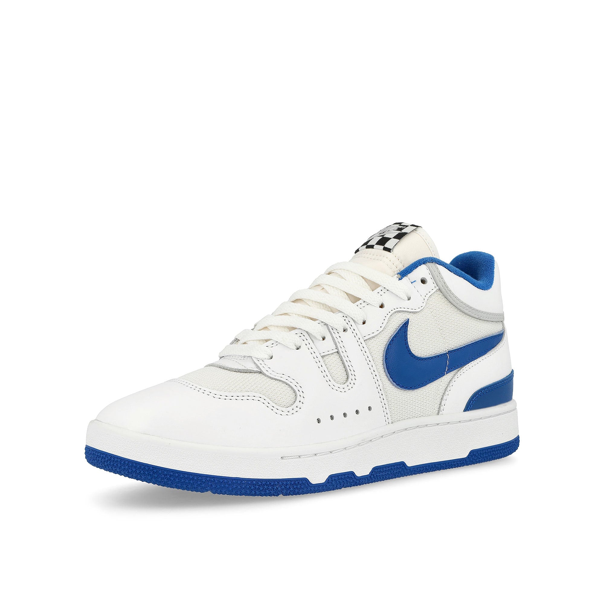 Nike Attack White / Game Royal - Pure Platinum - Black Mid Top Sneakers Close Up | Overkill