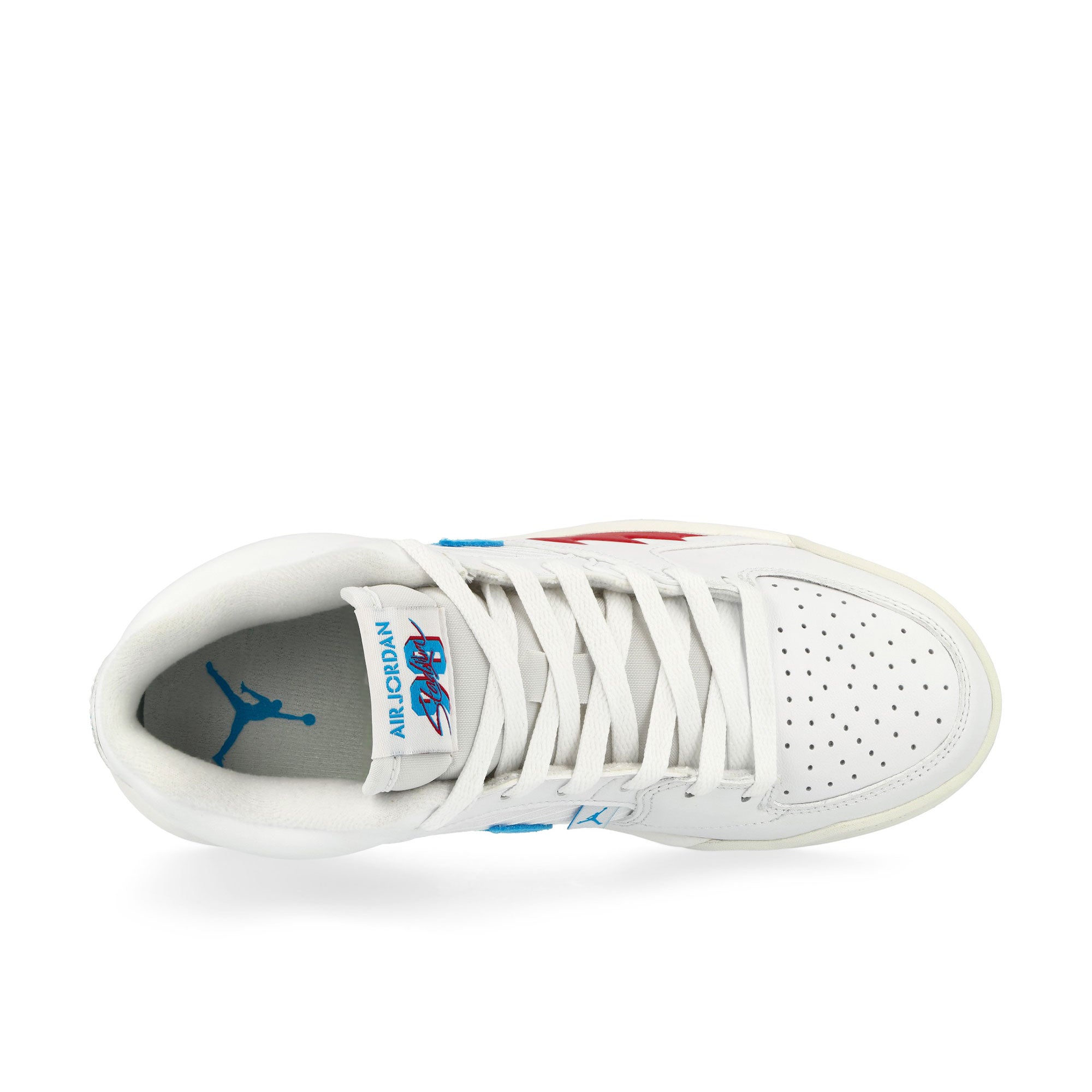 Jordan Wmns Jordan Stadium 90 White / Dark Powder Blue - Sail - Gym Red Low Top Sneakers Detailfoto | Overkill