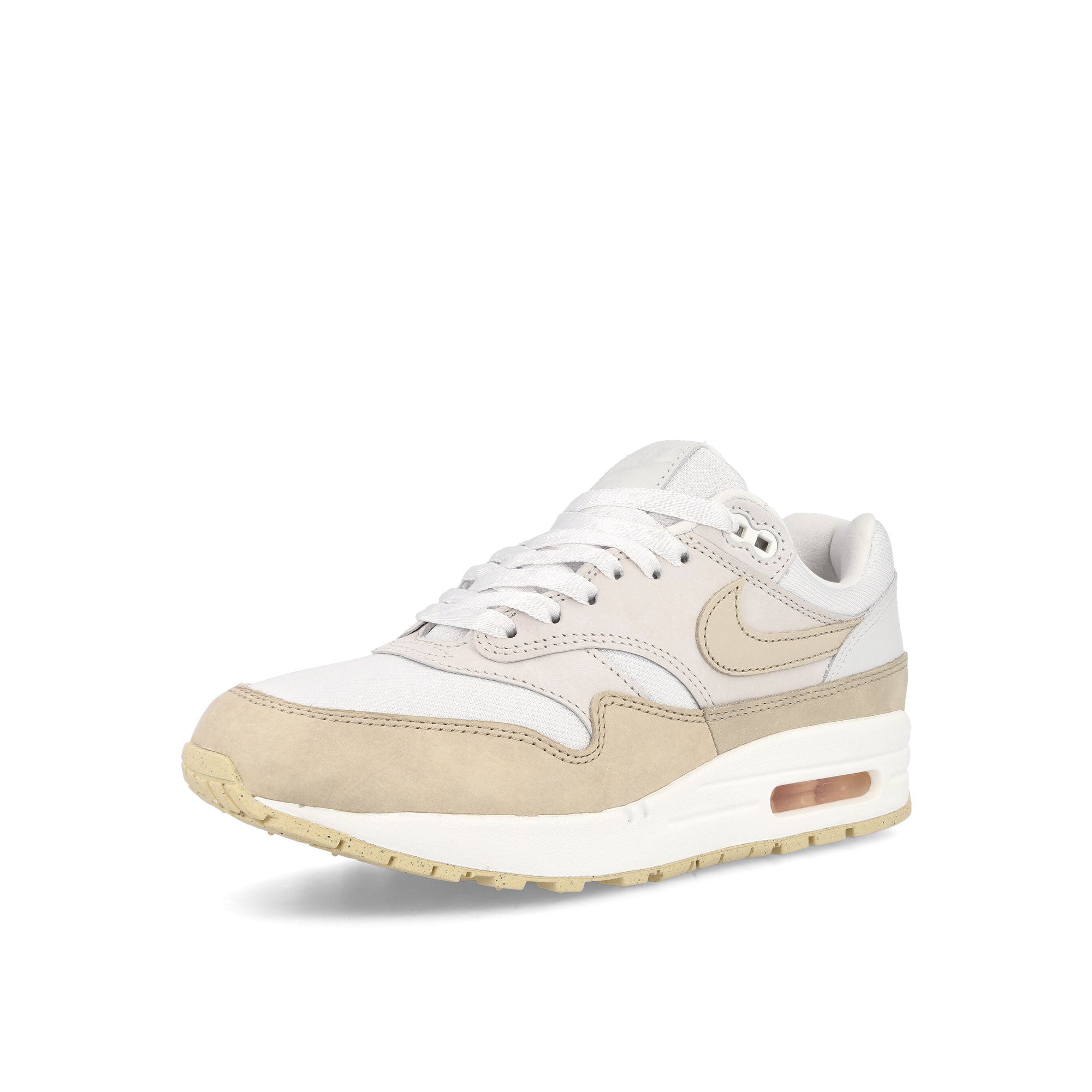 Nike Wmns Air Max 1 Premium Summit White-Sanddrift - Phantom Low Top Sneakers Close Up | Overkill