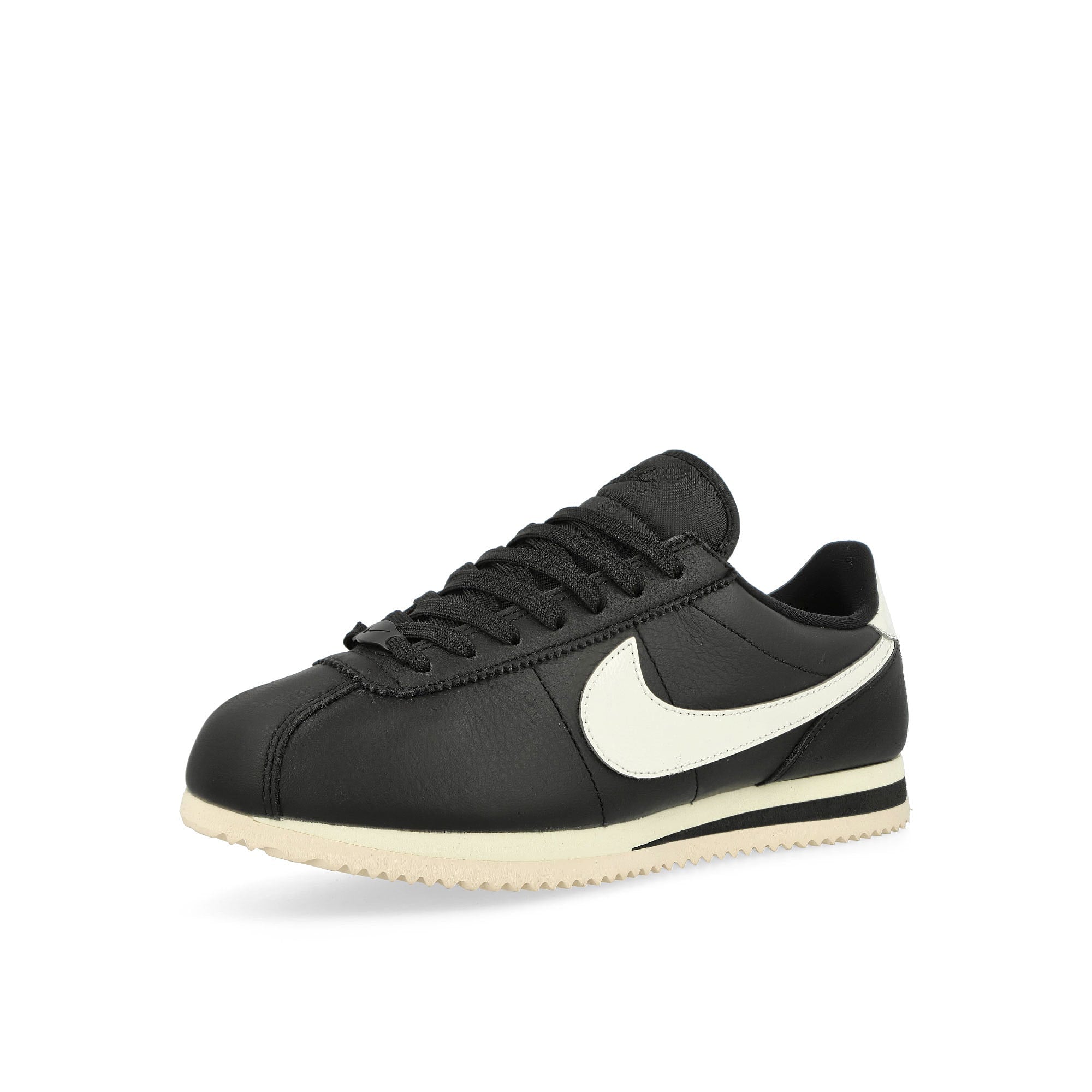 Nike W Cortez 23 Premium Leather Black / Sail-Alabaster Low Top Sneakers Close Up | Overkill