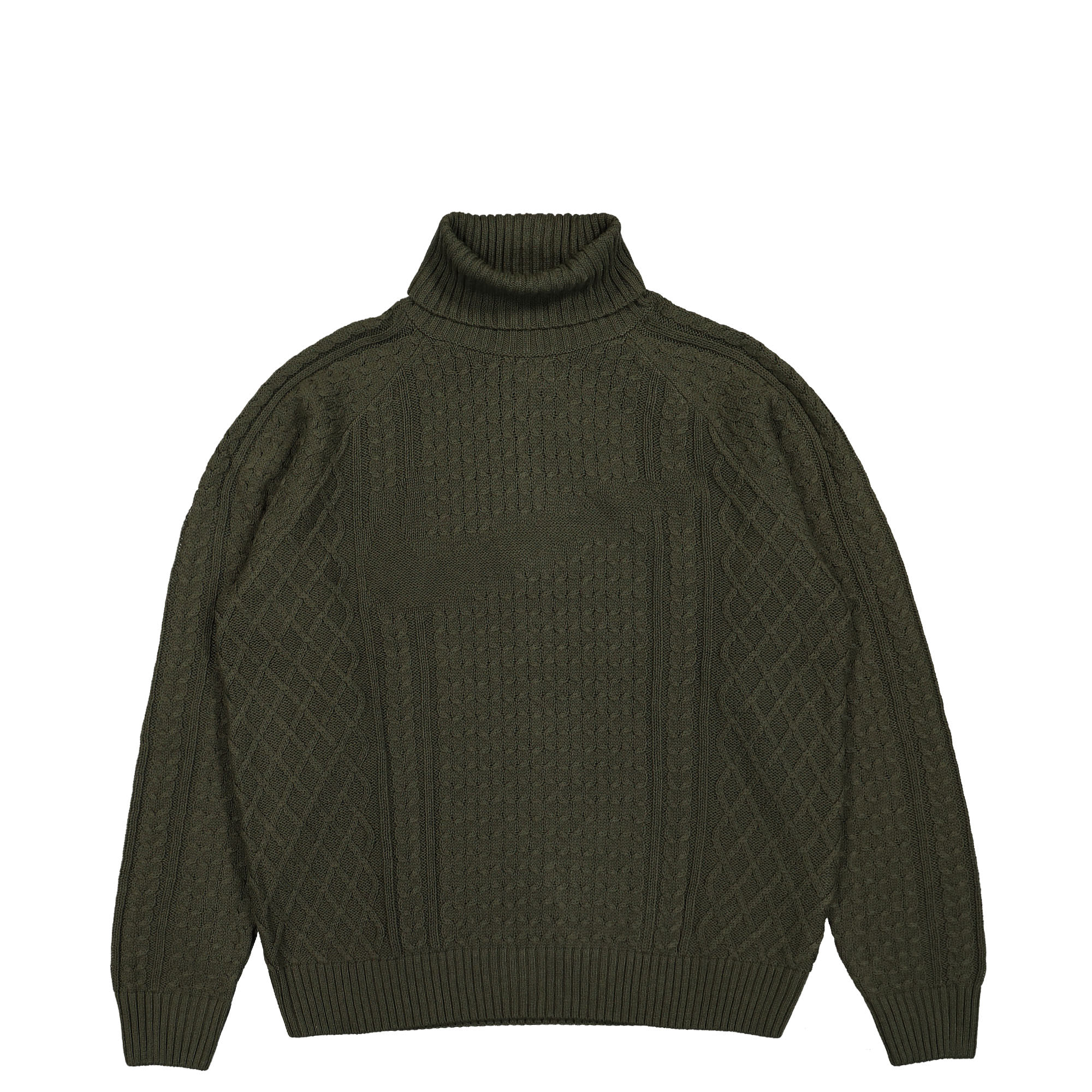 Nike NL Cable Knit Turtleneck Sweater Cargo Khaki Sweatshirts FB7770 325 | Overkill