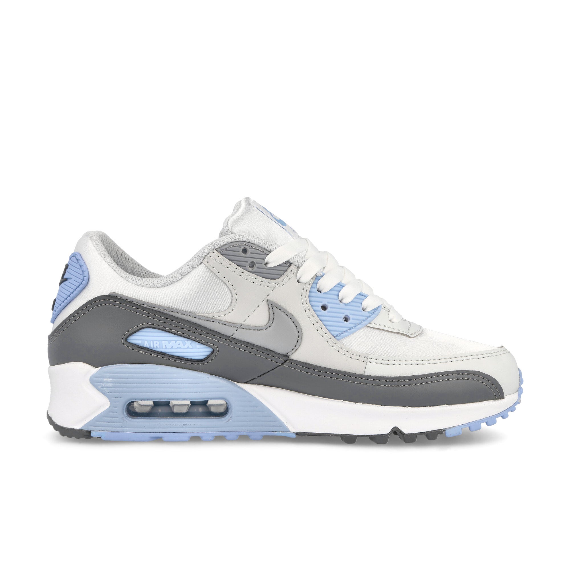 Nike W Air Max 90 White-Wolf Grey - Photon Dust - Cobalt Bliss Low Top Sneakers Silhouette | Overkill