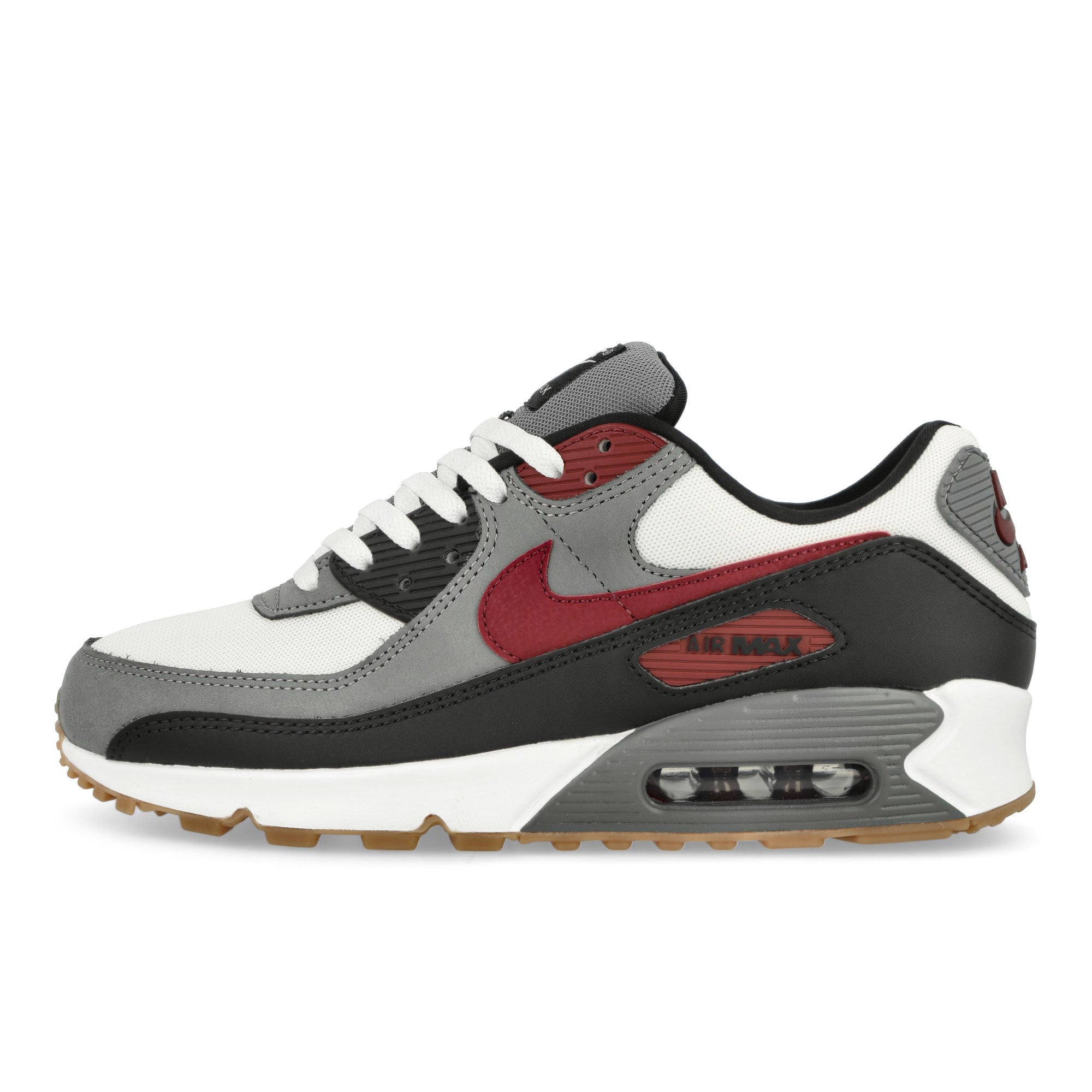 Nike Air Max 90 White / Team Red - Cool Grey - Black Low Top Sneakers FB9658 100 | Overkill