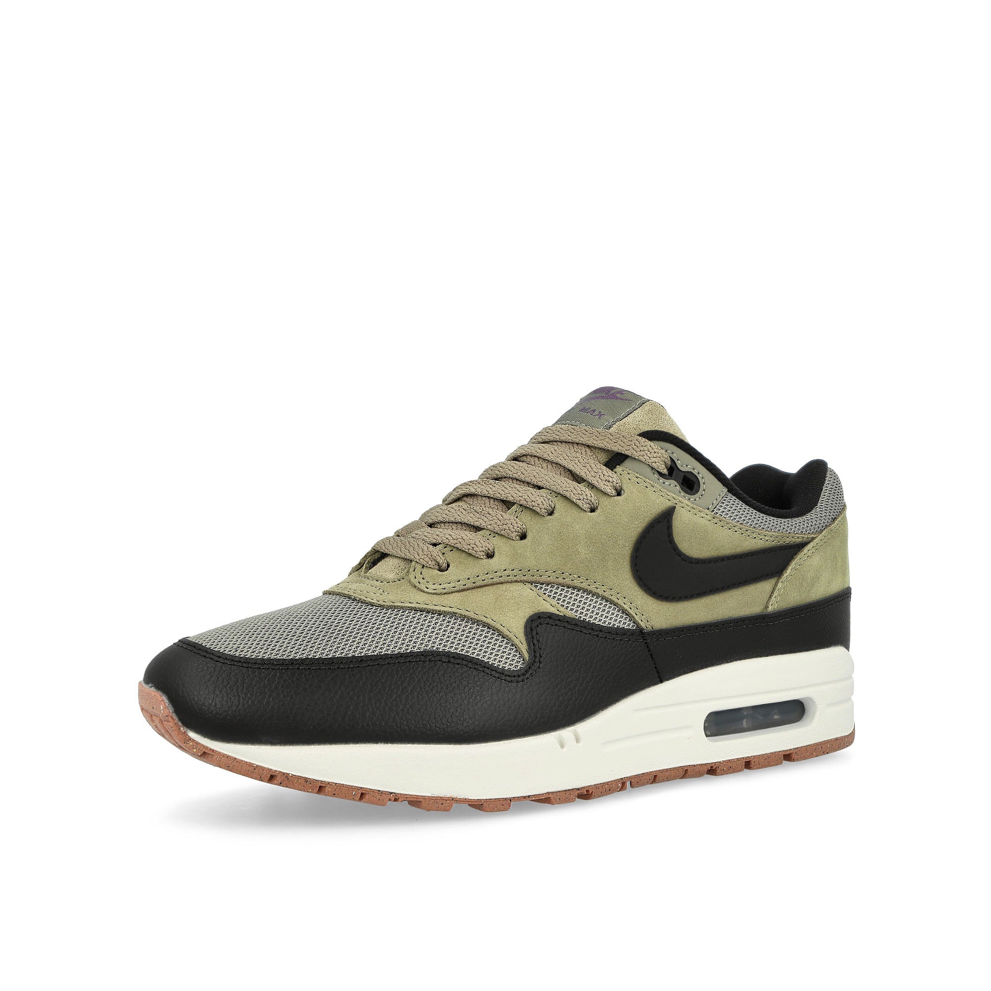 Nike Air Max 1 SC Dark Stucco / Black - Neutral Olive - Phantom Low Top Sneakers Close Up | Overkill