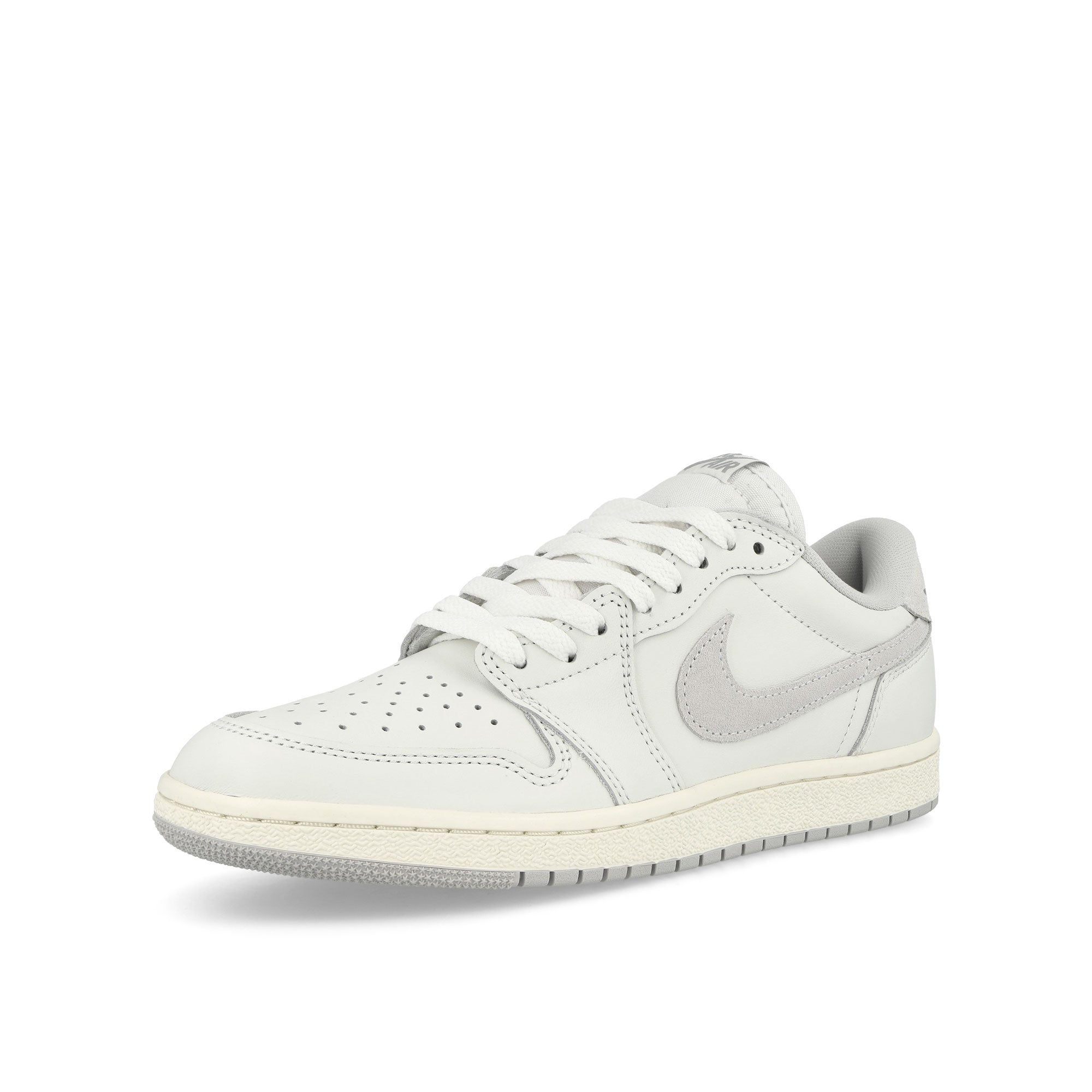 Jordan Air Jordan 1 Low 85 Summit White / Light Smoke Grey - Neutral Grey Low Top Sneakers Close Up | Overkill