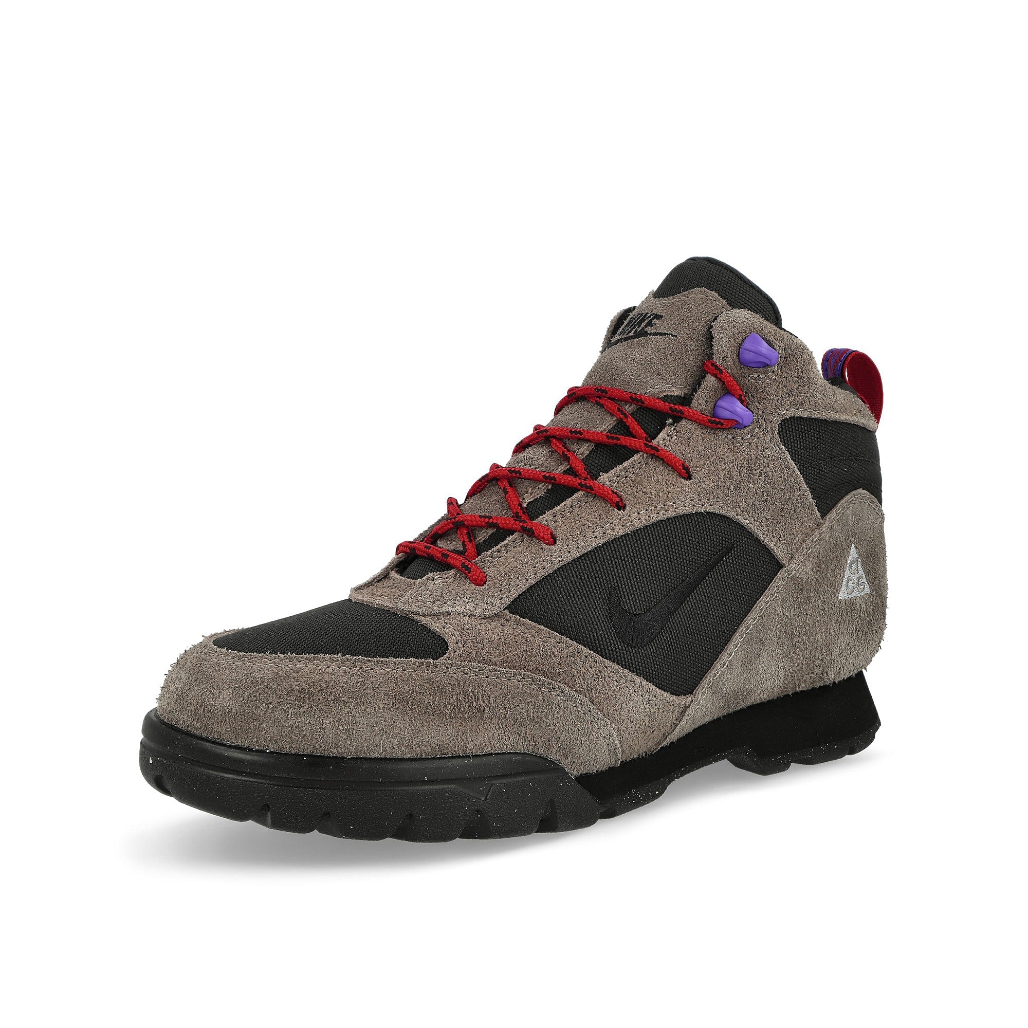 Nike ACG Torre Mid Waterproof Olive Grey / Black - Off Noir - Varsity Red Mid Top Sneakers Close Up | Overkill