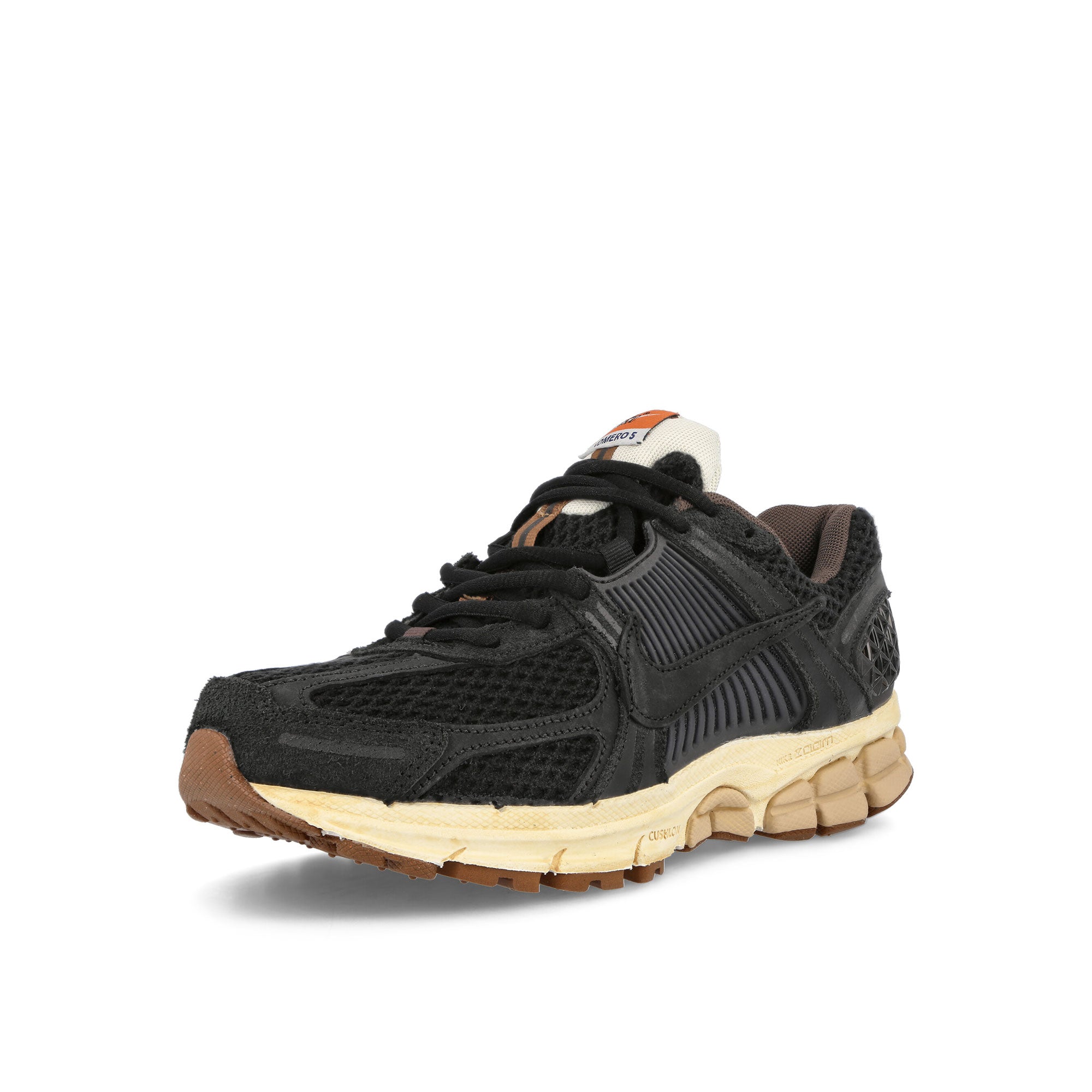 Nike W Zoom Vomero 5 Premium Black / Black - Sesame - Coconut Milk Low Top Sneakers Close Up | Overkill