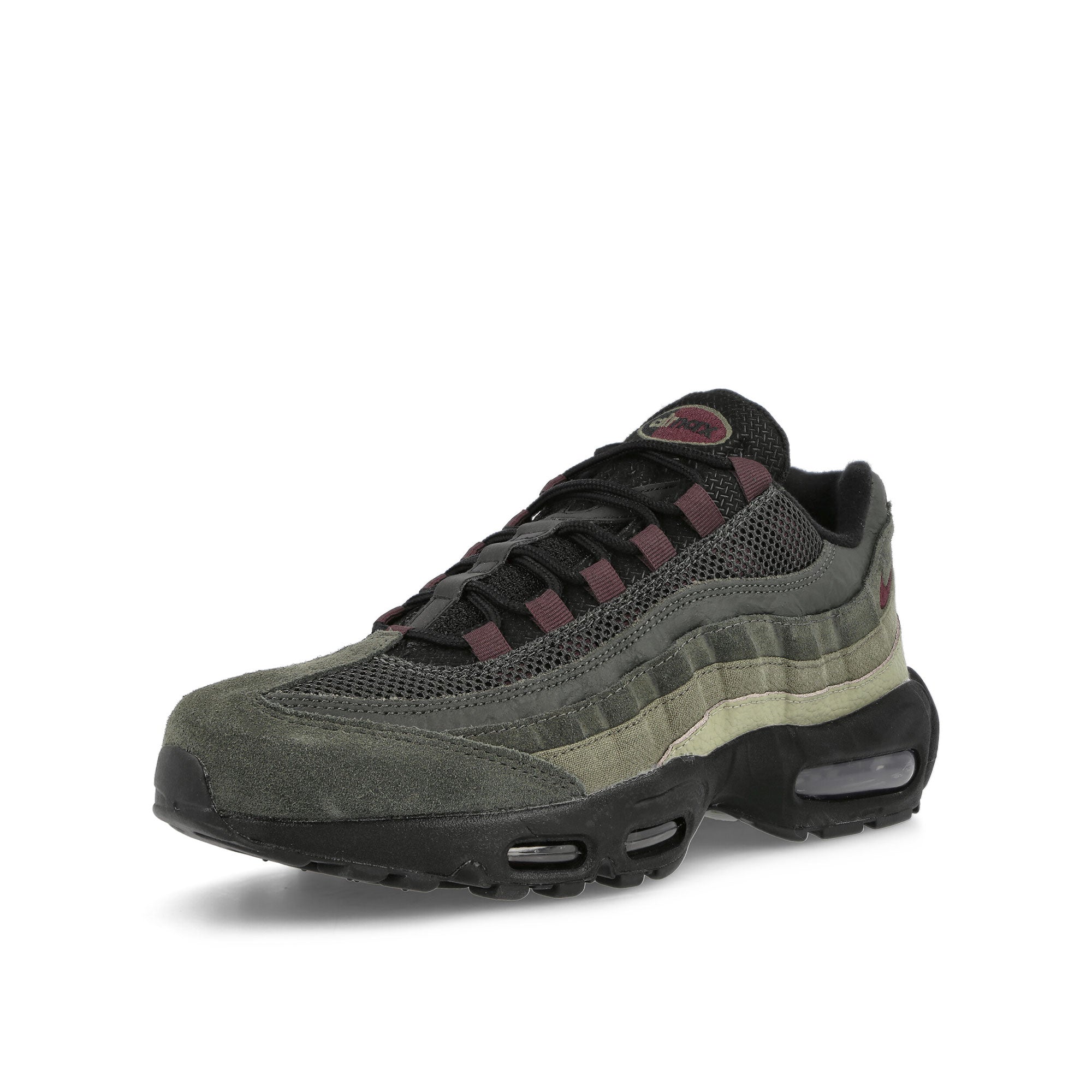 Nike Air Max 95 Black-Earth - Sequoia - Kargo Khaki Low Top Sneakers Close Up | Overkill