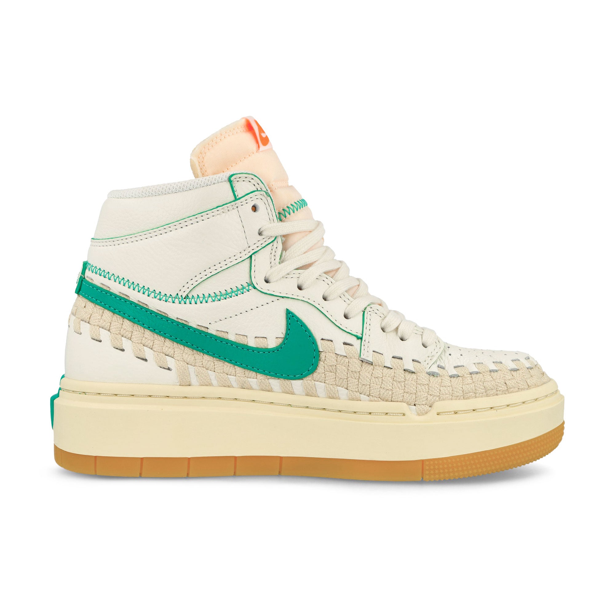 Jordan Union x Bephies Beauty Supply x W Air Jordan 1 Elevate Hi Sail-Kinetic Green - Muslin - Gum Yellow vietnam Sneakers Silhouette | Overkill